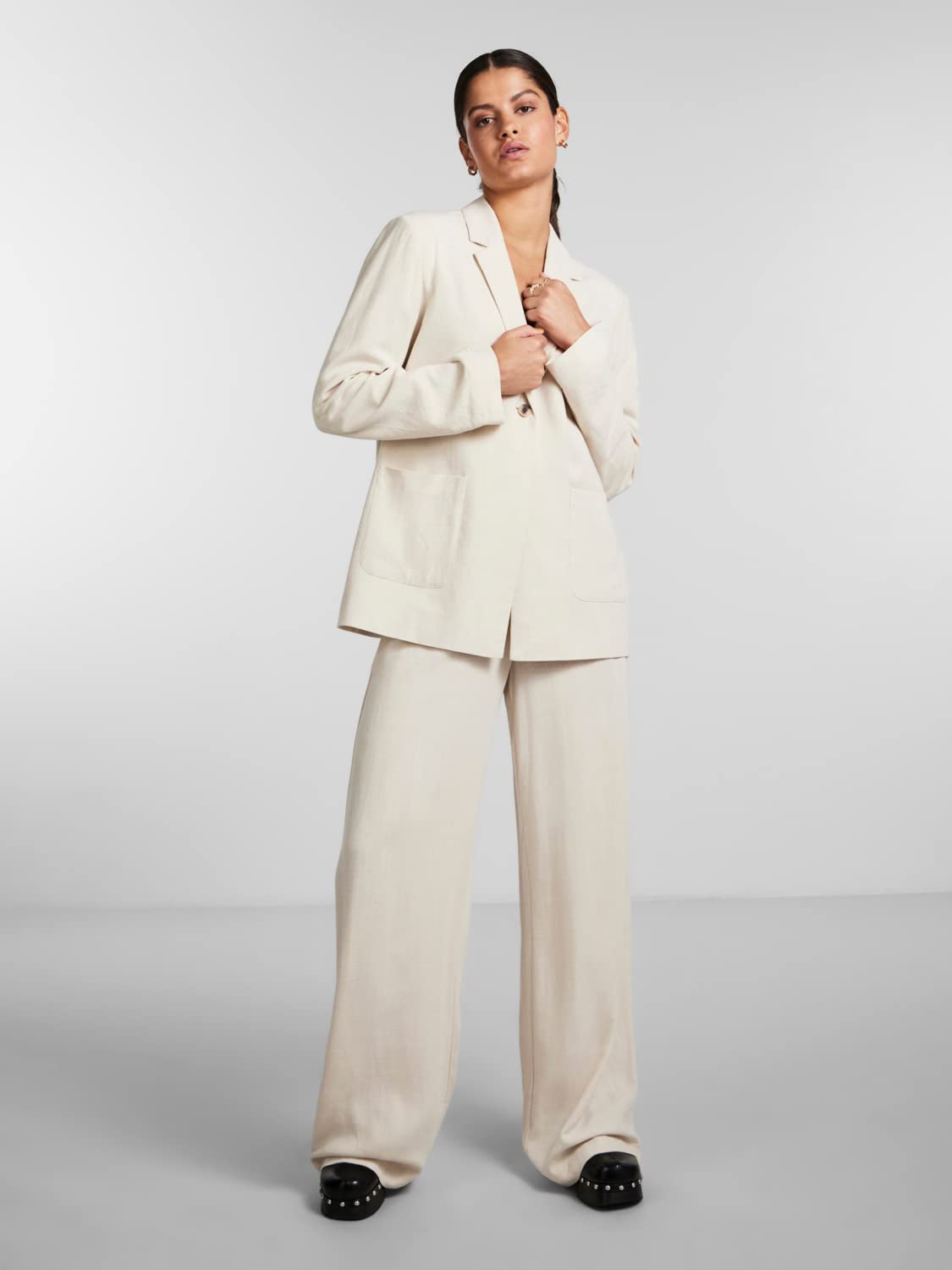 Pieces Pcvinsty Linen blazer donna XL betulla lino