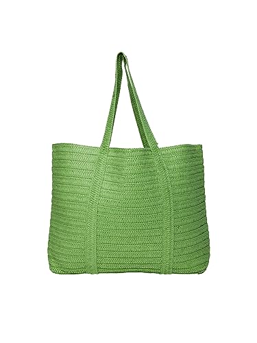 Pieces Pcloma Straw shopper donna verde paglia