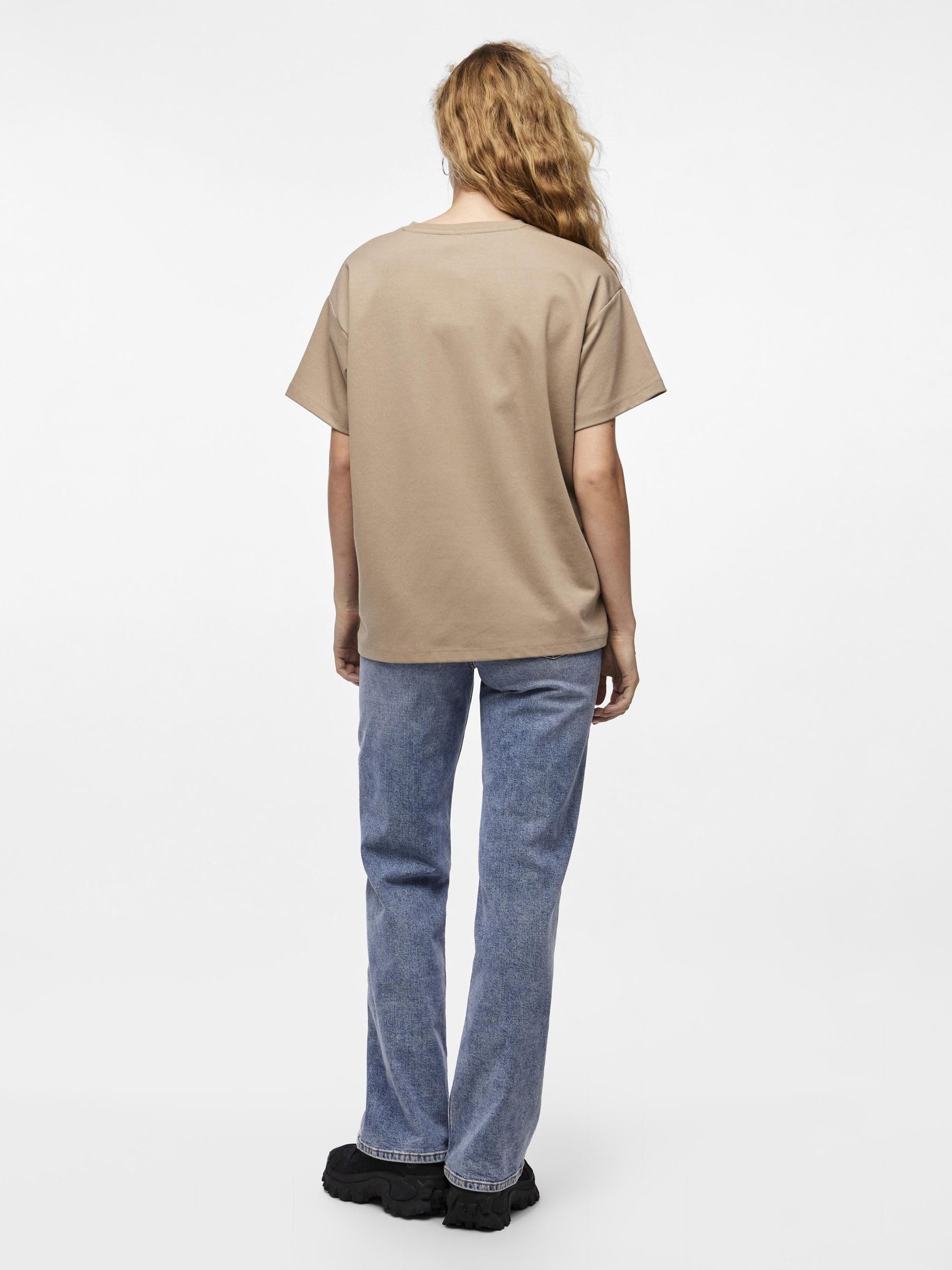 Pieces Pcskylar Oversized t-shirt visone argenteo
