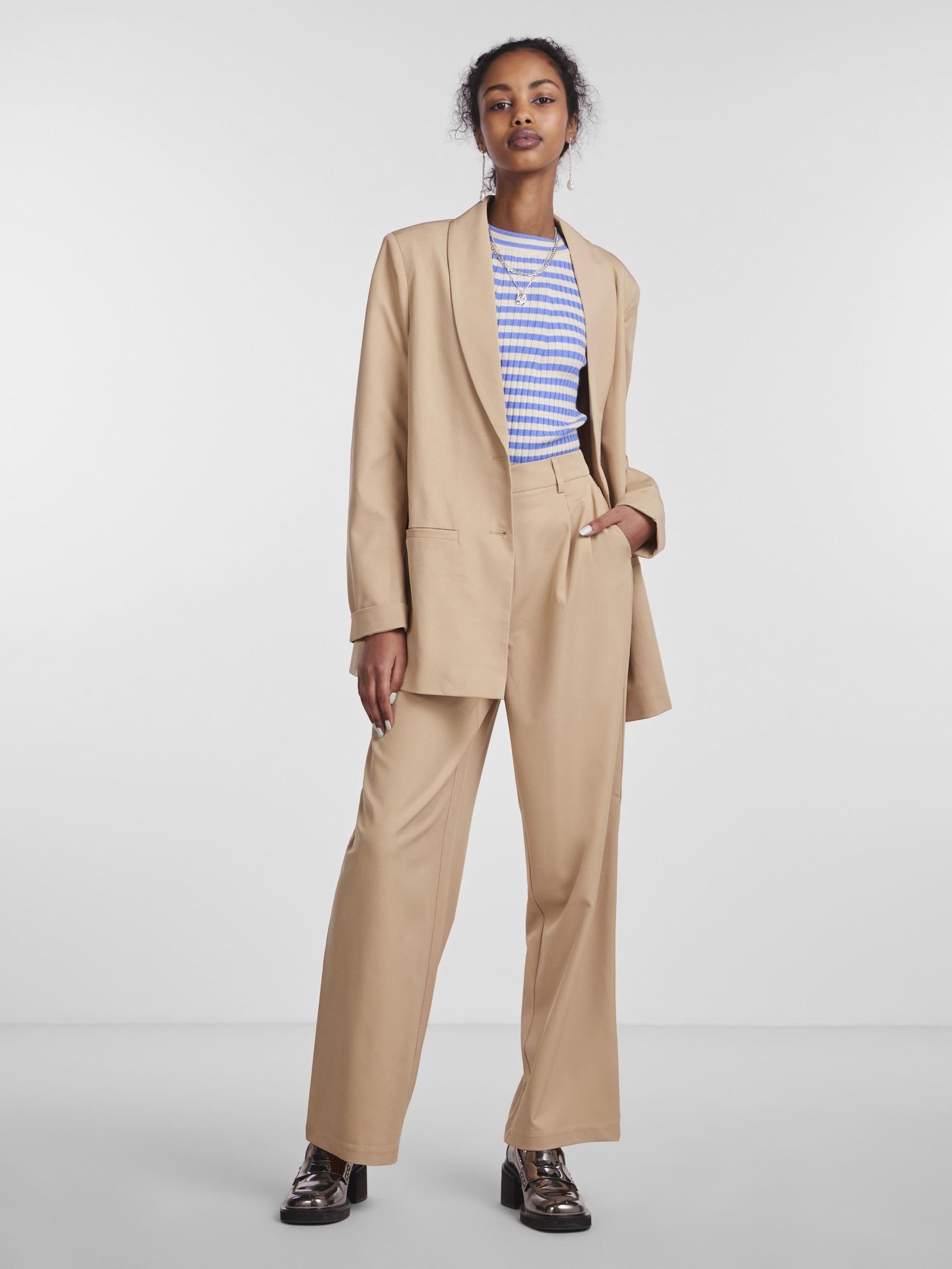 Pieces blazer donna lungo M elasticizzato foderato