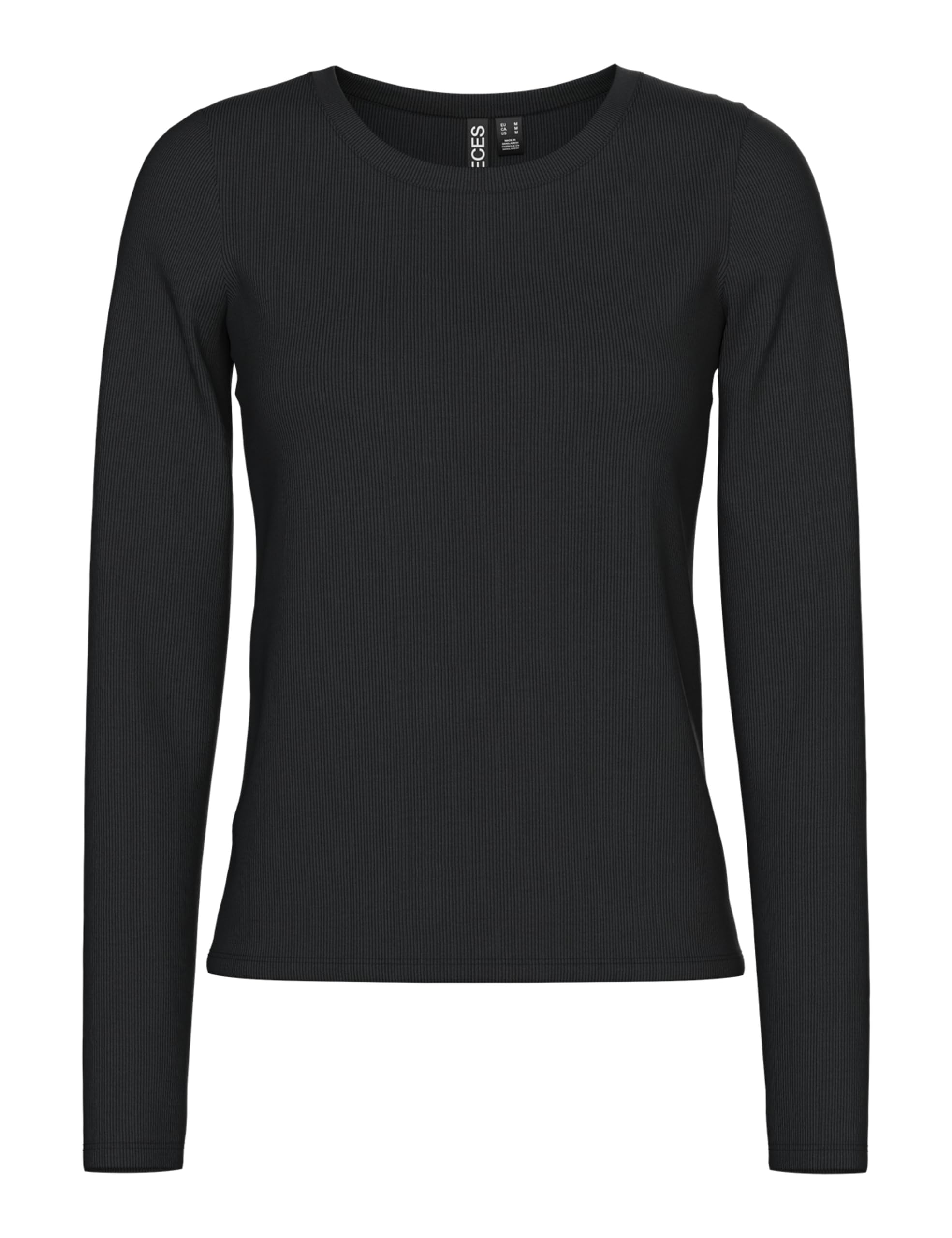 Pieces Pcmay LS Top Noos BC top S nero maniche lunghe