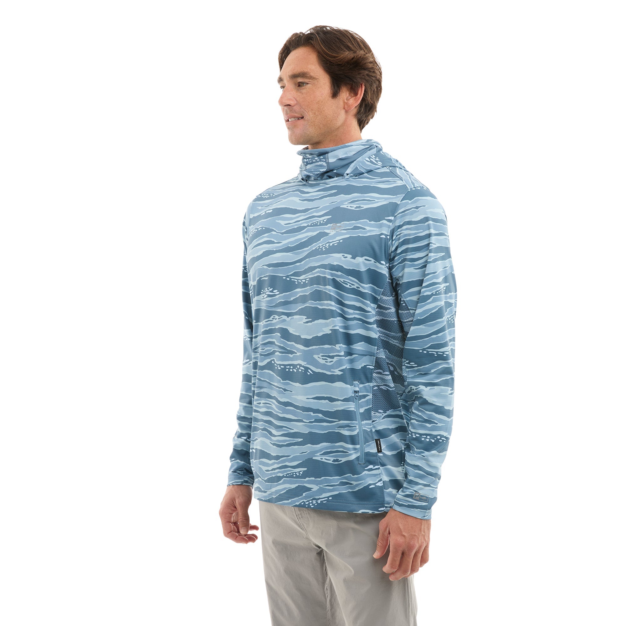 PELAGIC Exo-Tech felpa con cappuccio petrolio UPF 50+
