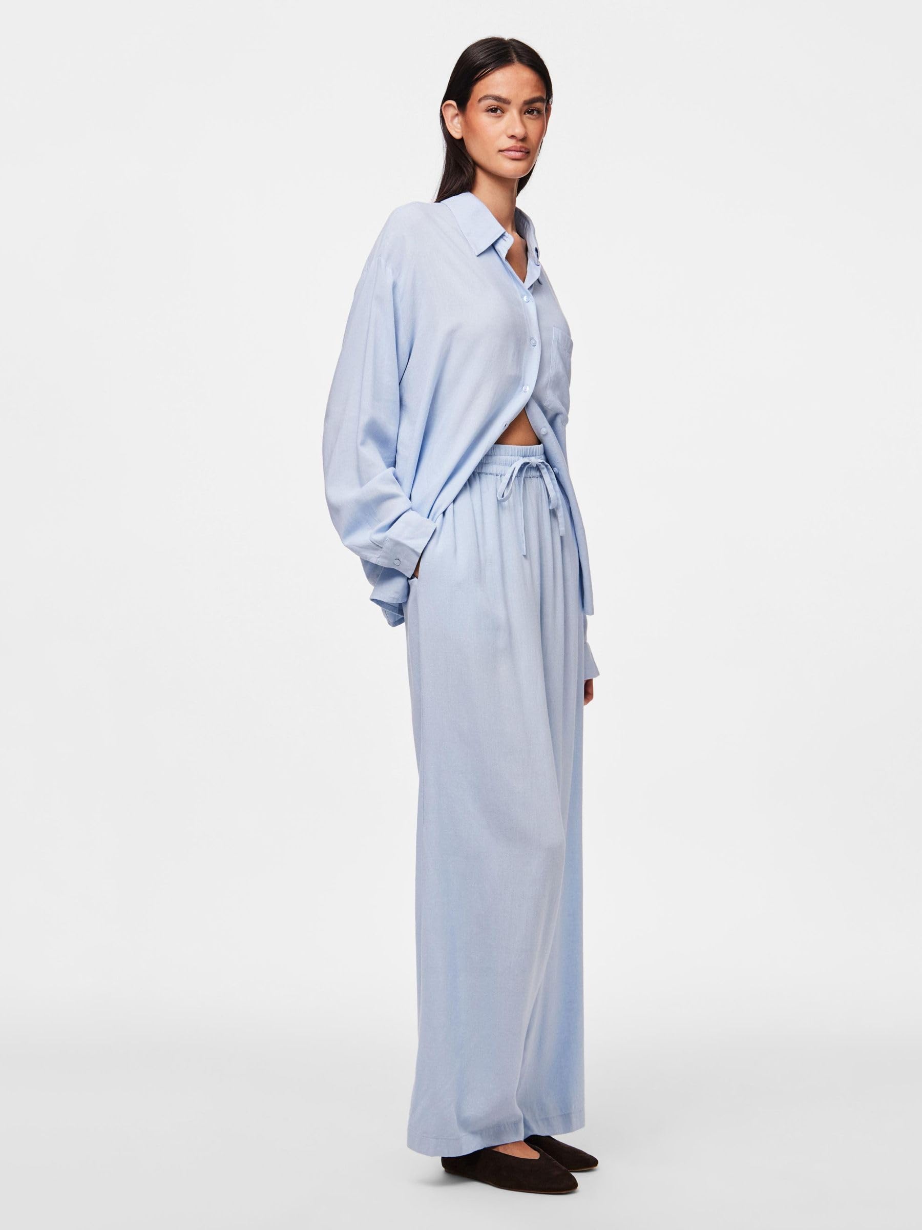Pieces Pcpia HW Wide Pants Pwp Mm Noos pantaloni L ampi