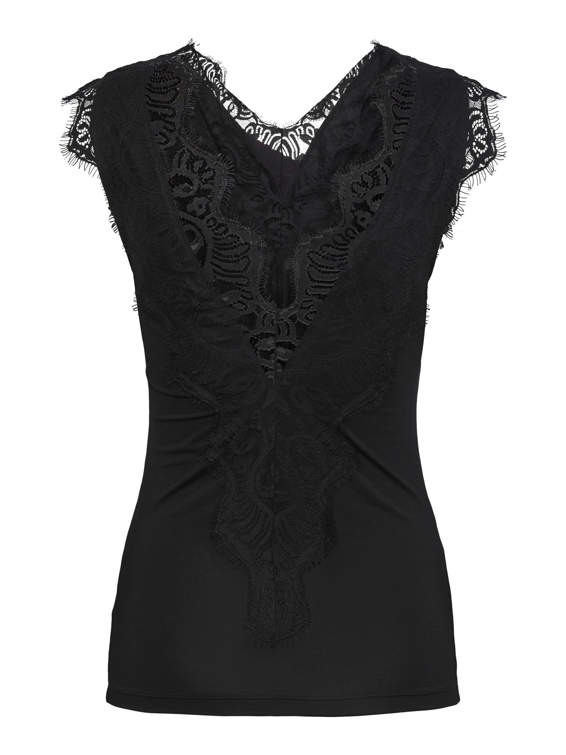 Pieces Pcilu SL Top canotta donna pizzo scollo a V