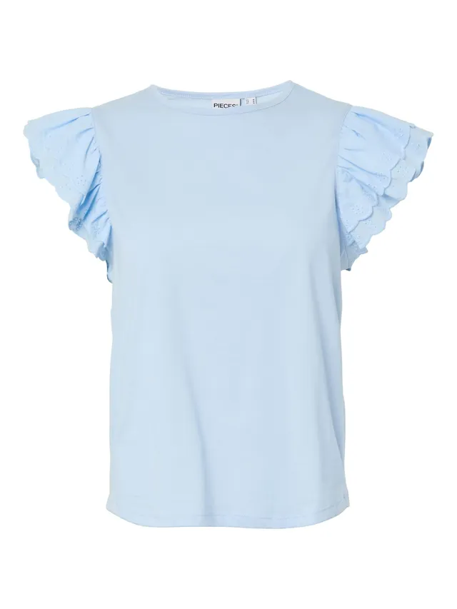 Pieces Pcpandria SL Top donna jersey ricamato