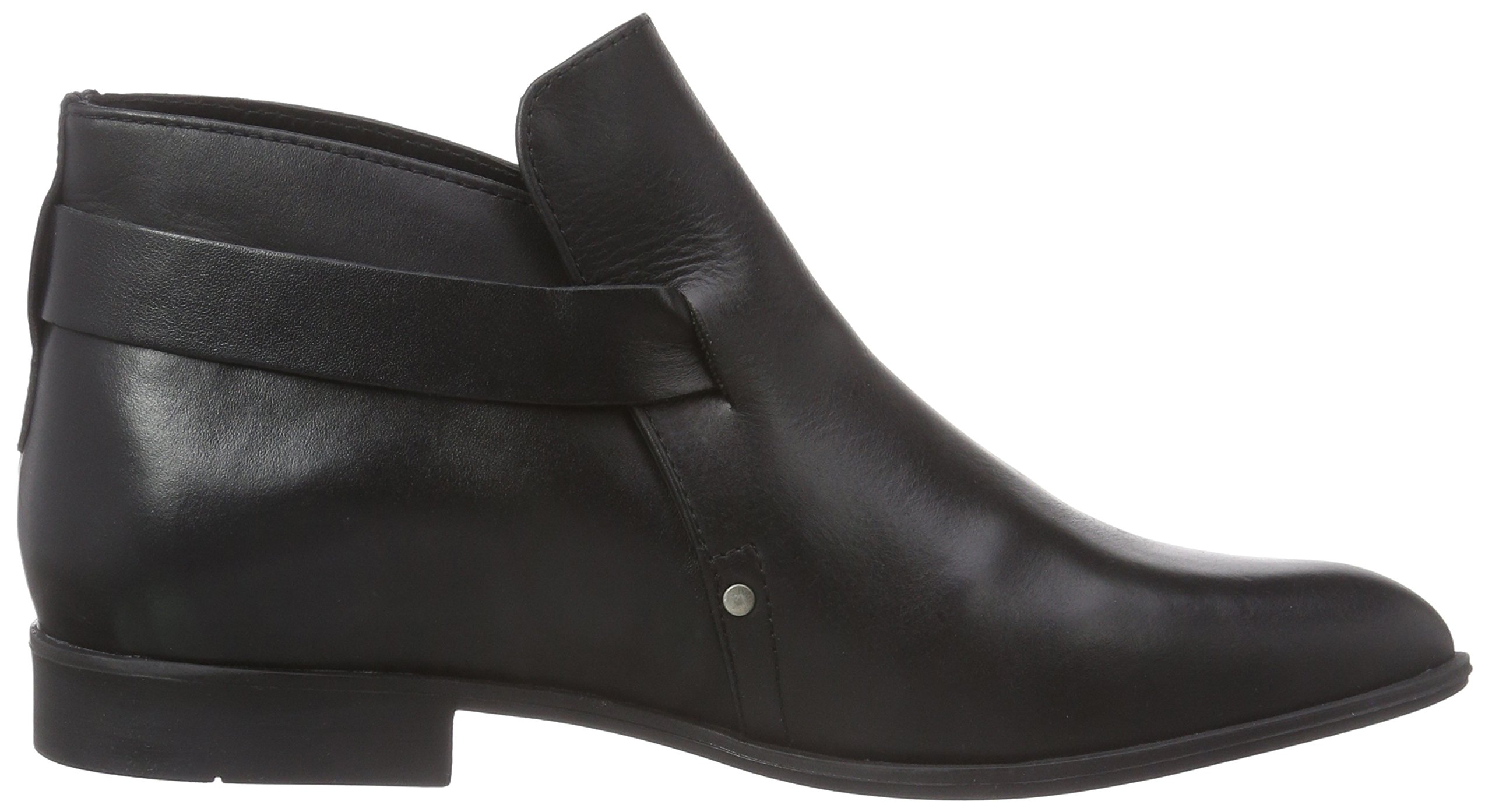 Pieces Psutara Leather Buckle Boot stivali donna neri pelle