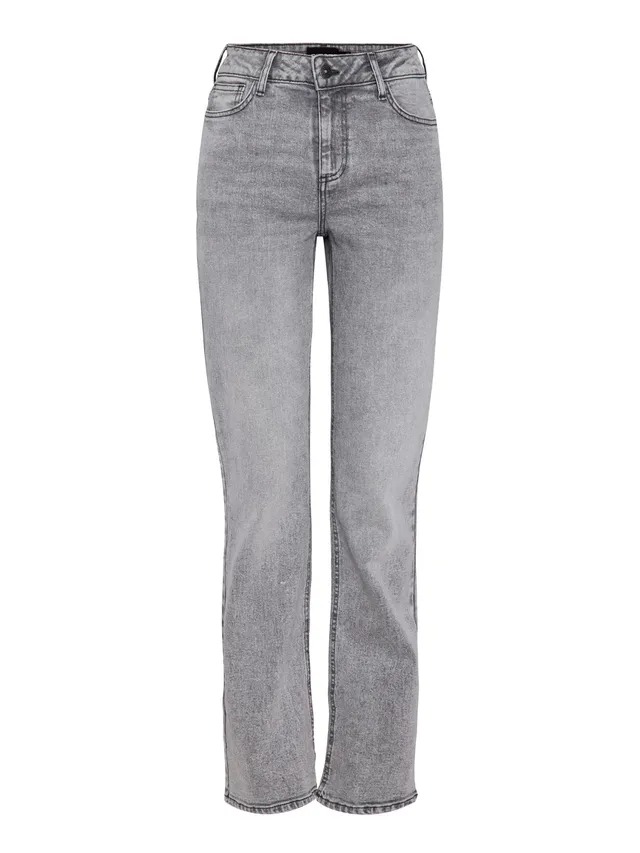 Pieces Pckelly MW Straight LG jeans donna 28W/32L gamba dritta