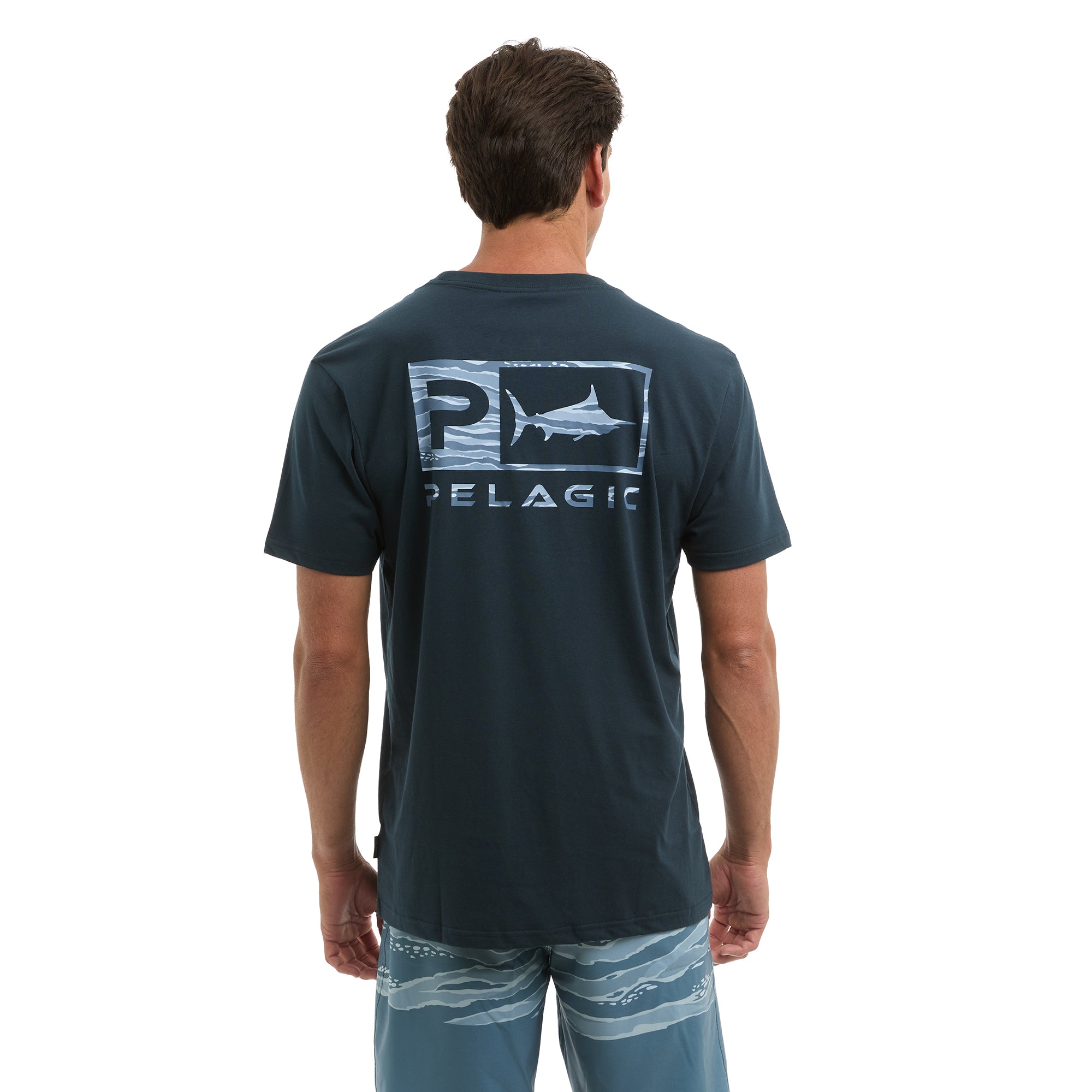 Pelagic Wahoo Icon maglietta uomo navy cotone bio