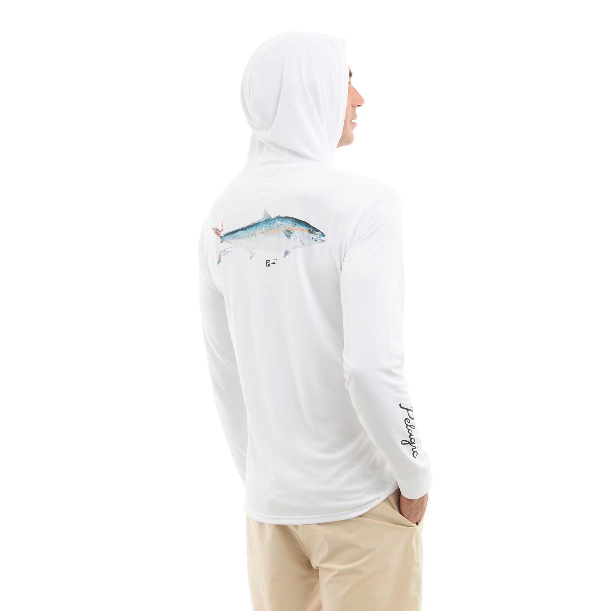 PELAGIC Aquatek Yellowtail maglia pesca bianca UPF 50+