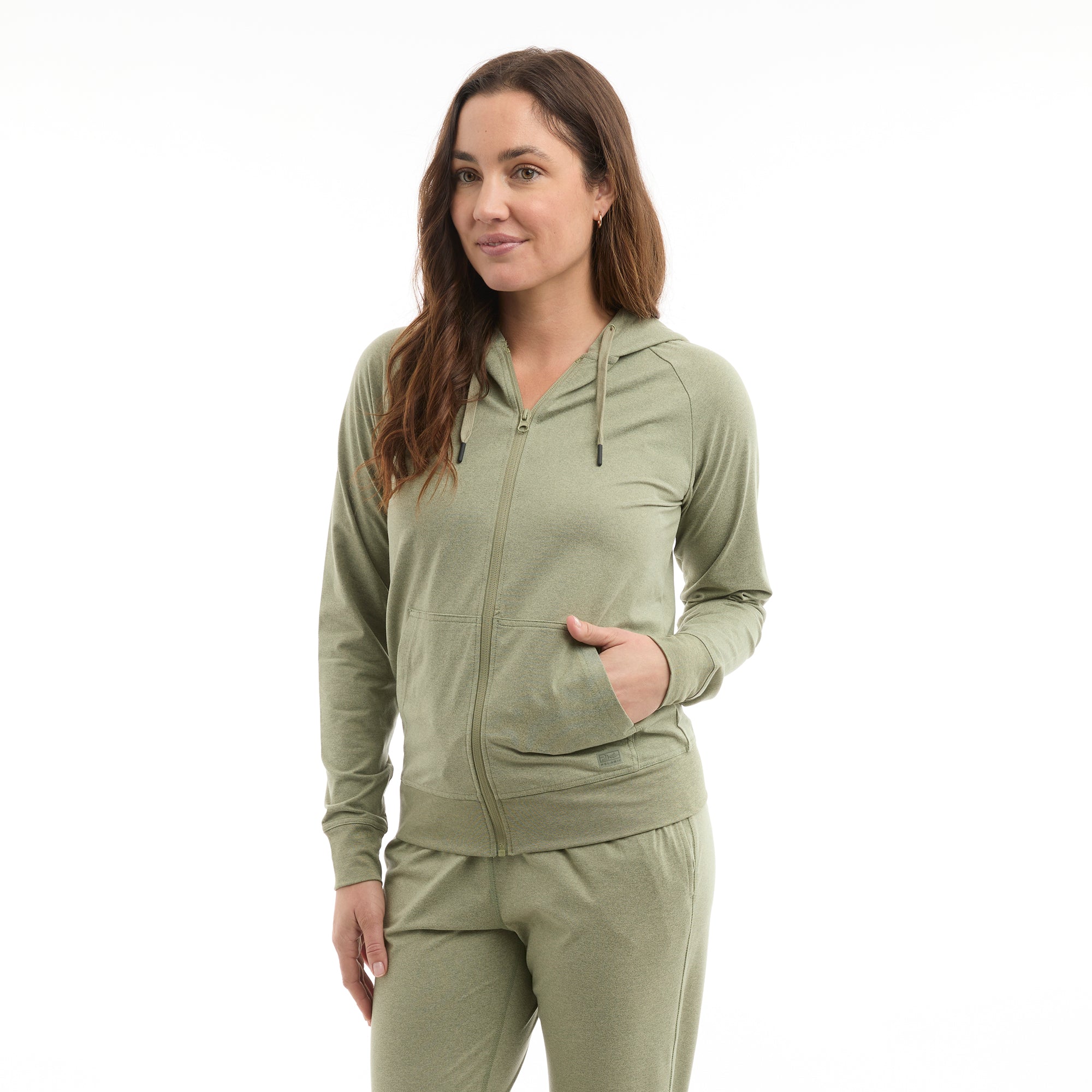 Pelagic Ws Sunrise felpa zip donna verde morbida