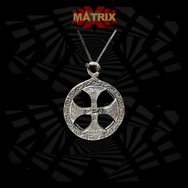 Matrix Music Store Medieval Celtic Cross ciondolo zamak cordino