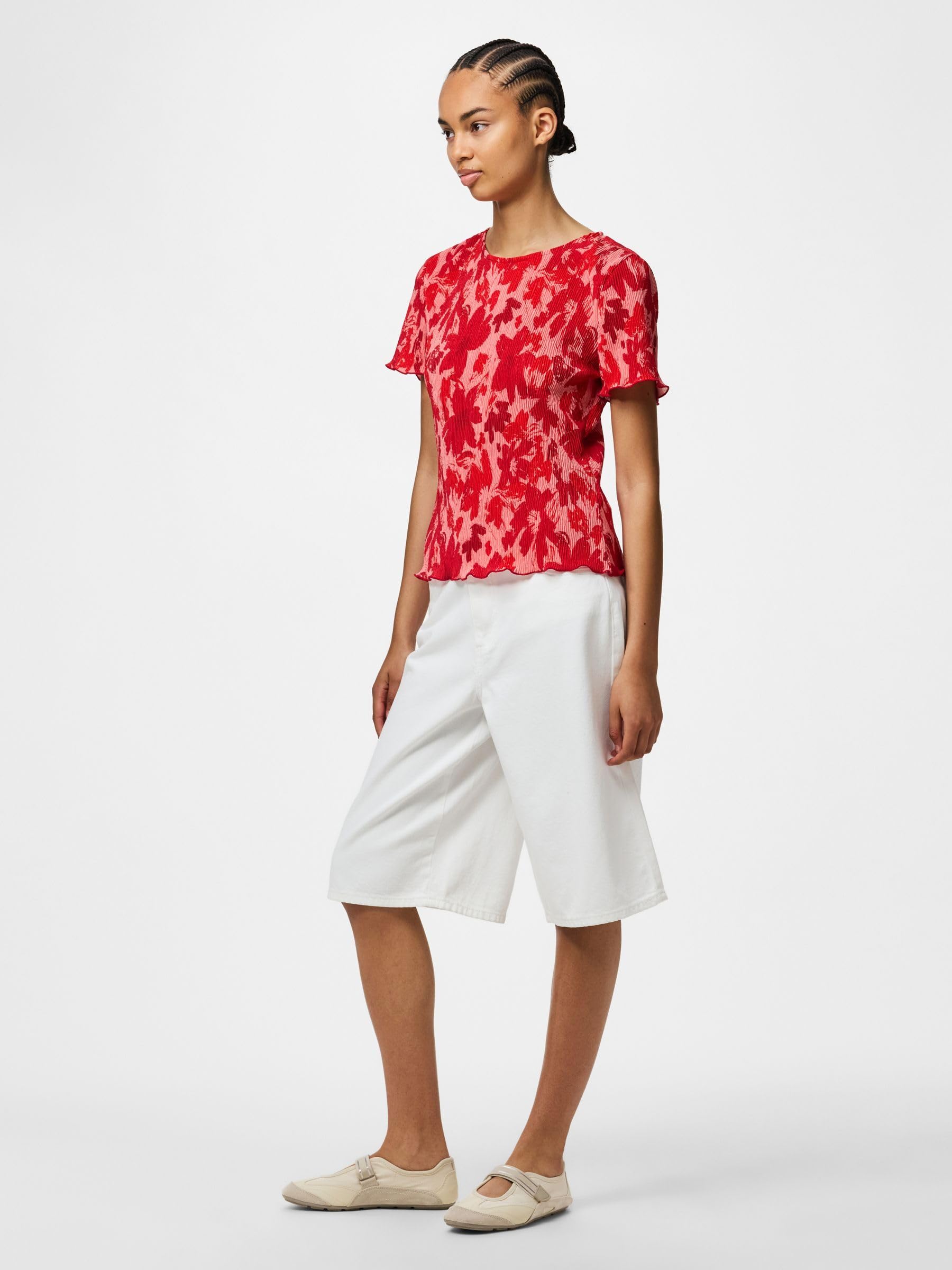 Pieces Pcflora SS O-Neck Top Jrs maglietta XL girocollo