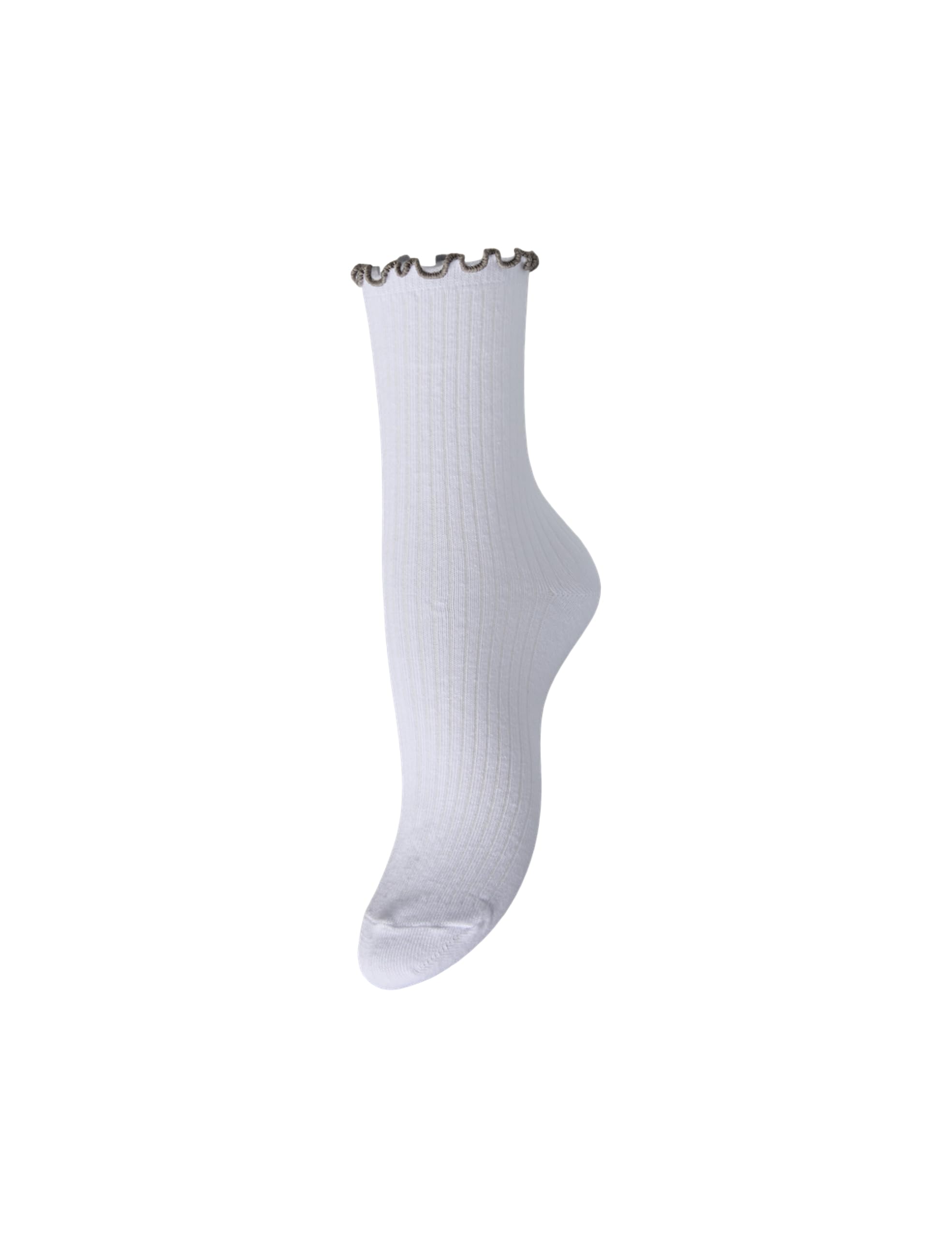 Pieces Pcafia Contrast Frill calze bianche taglia unica volant