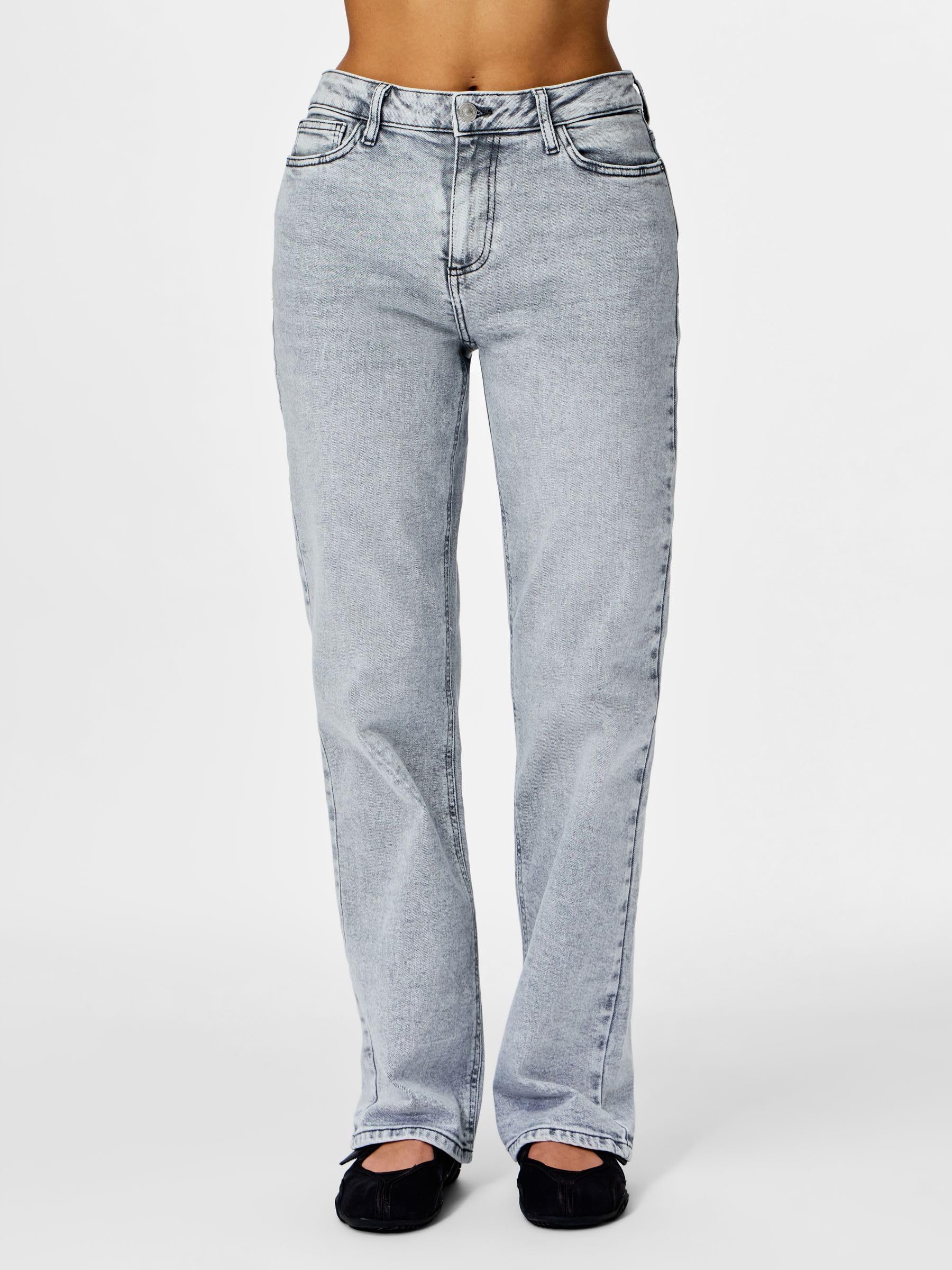 Pieces Pckelly MW Straight LG jeans donna 28W/32L gamba dritta