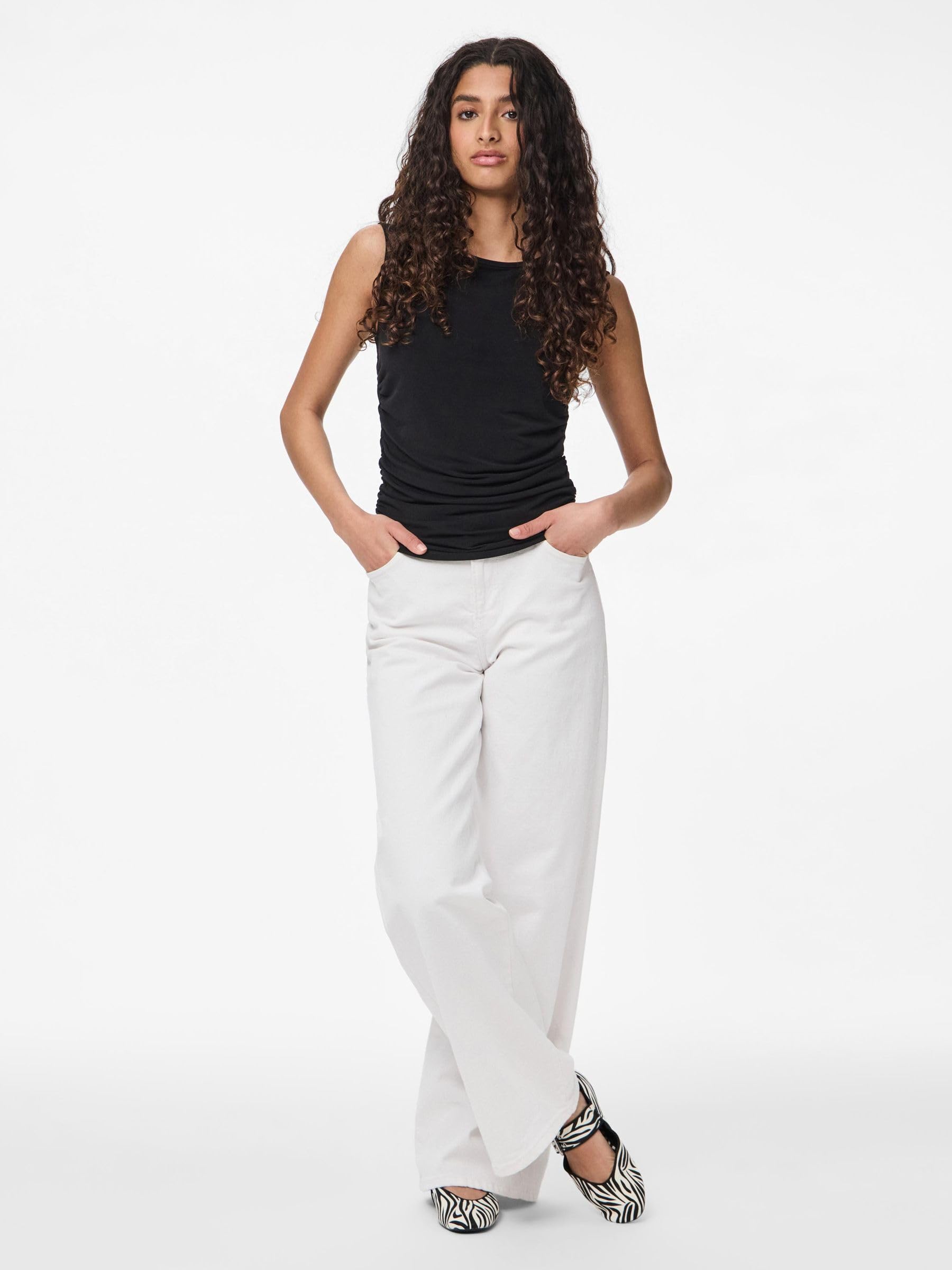 PIECES Pcmadison SL Ruching Top Noos BC top arricciato