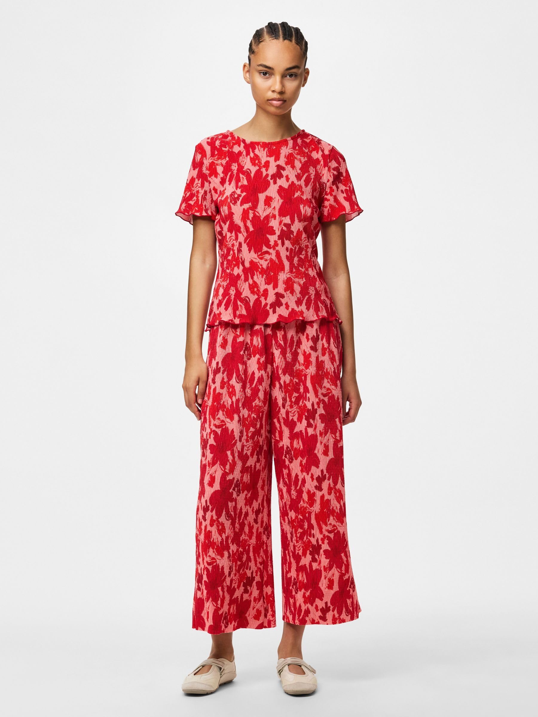 Pieces Pcflora SS O-Neck Top Jrs maglietta XL girocollo