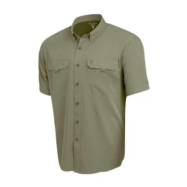 Pelagic Keys camicia uomo manica corta Oliva traspirante