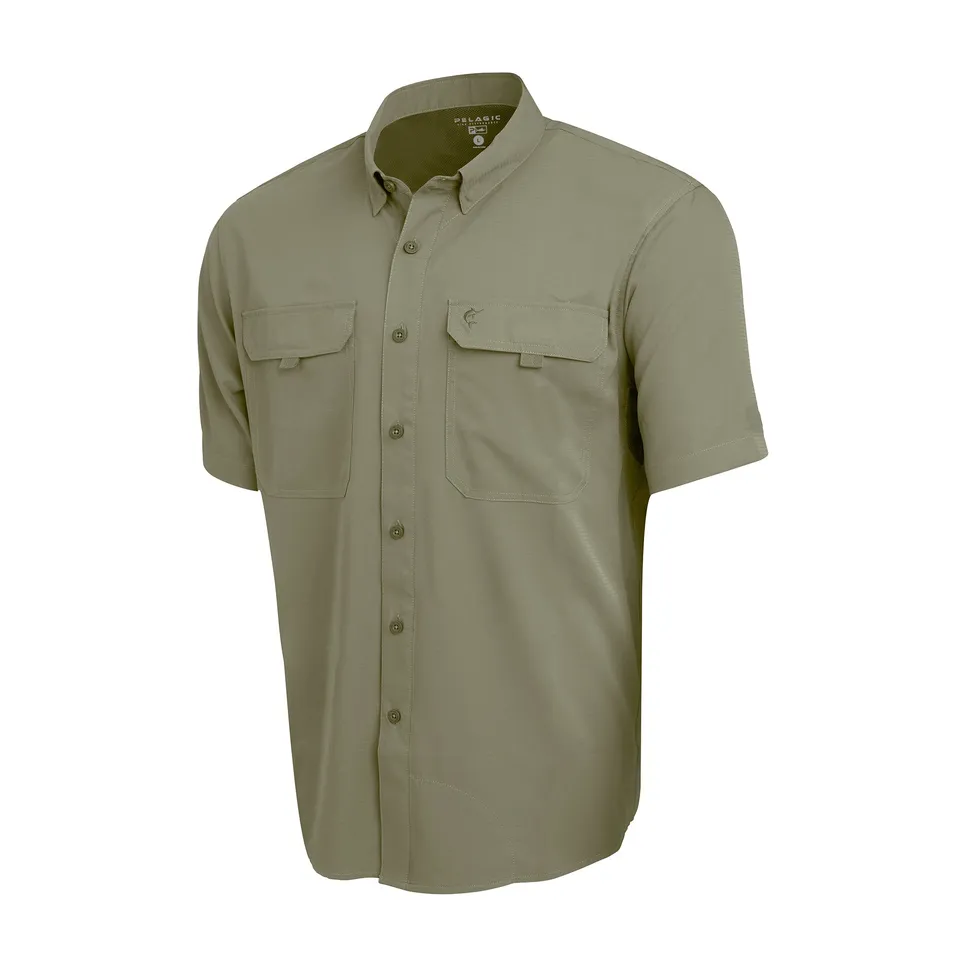 Pelagic Keys camicia uomo manica corta Oliva traspirante