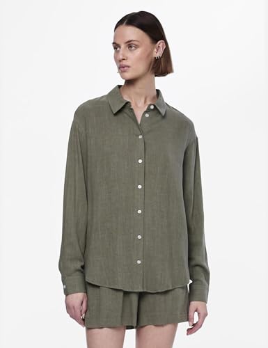 Pieces Pcvinsty LS Shirt camicia donna M verde
