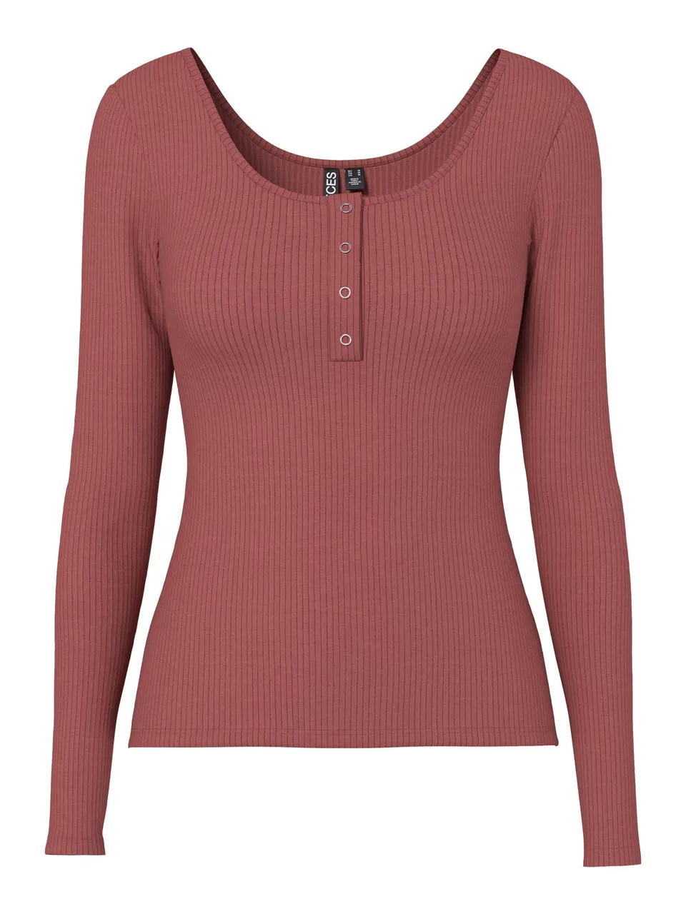 Pieces Pckitte LS Top Noos Maglietta Donna M Burro di Mela