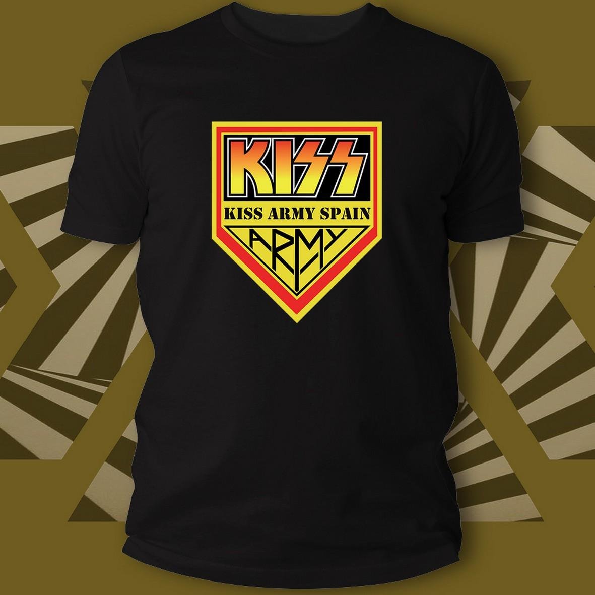 Matrix Music Store Tee-Records Kiss-Army Spain Logo t-shirt cotone organico