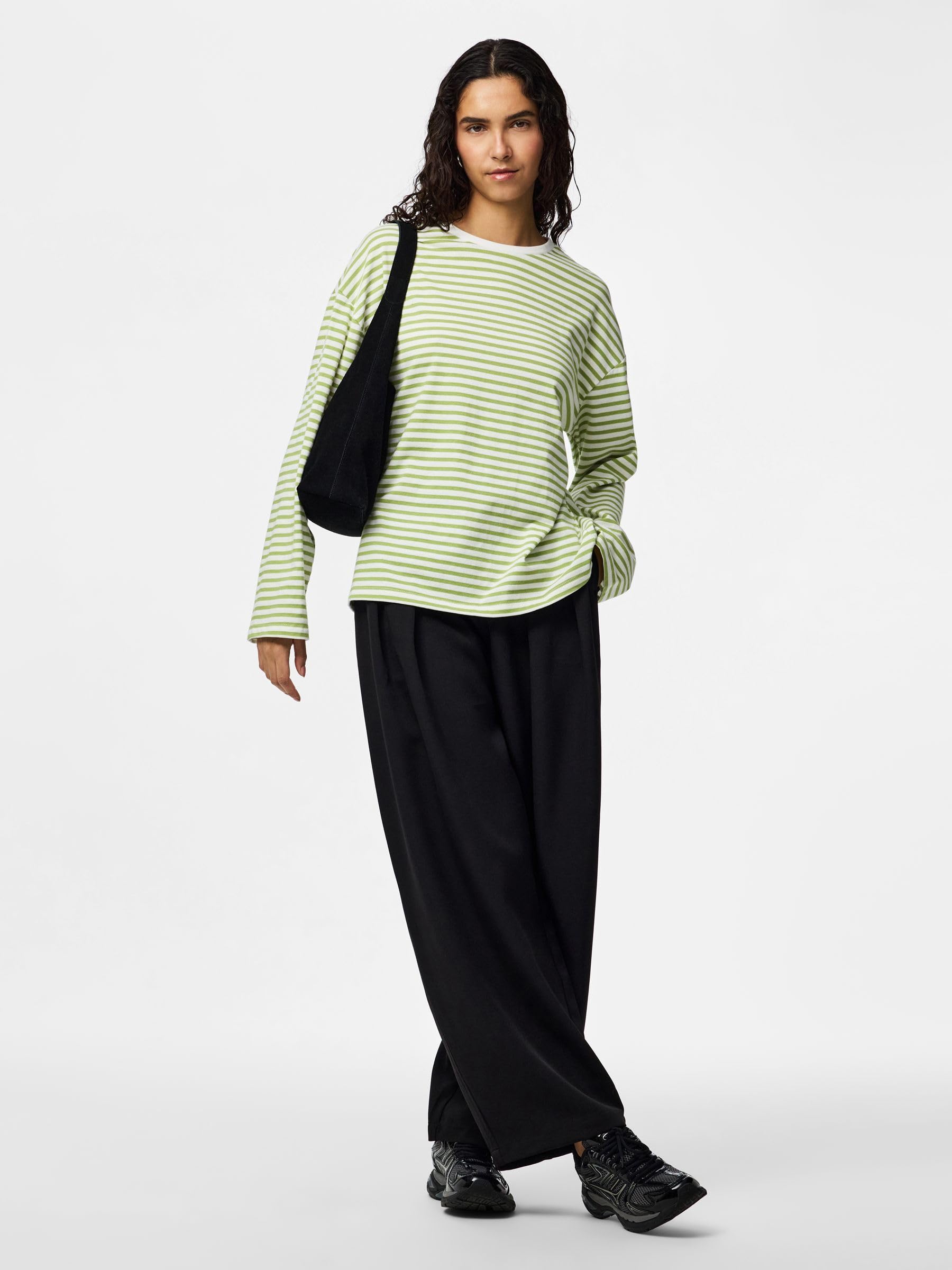 Pieces Sadie Long Sleeve T-Shirt XL maglia cotone oversize