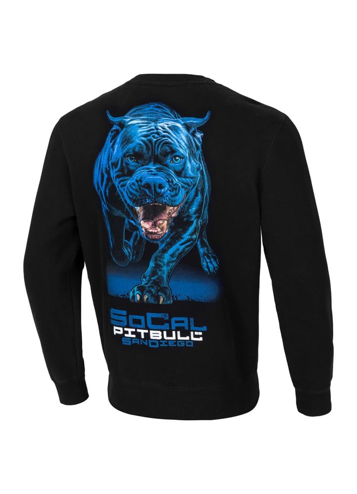 Pitbull Stampa Blu felpa girocollo cotone uomo