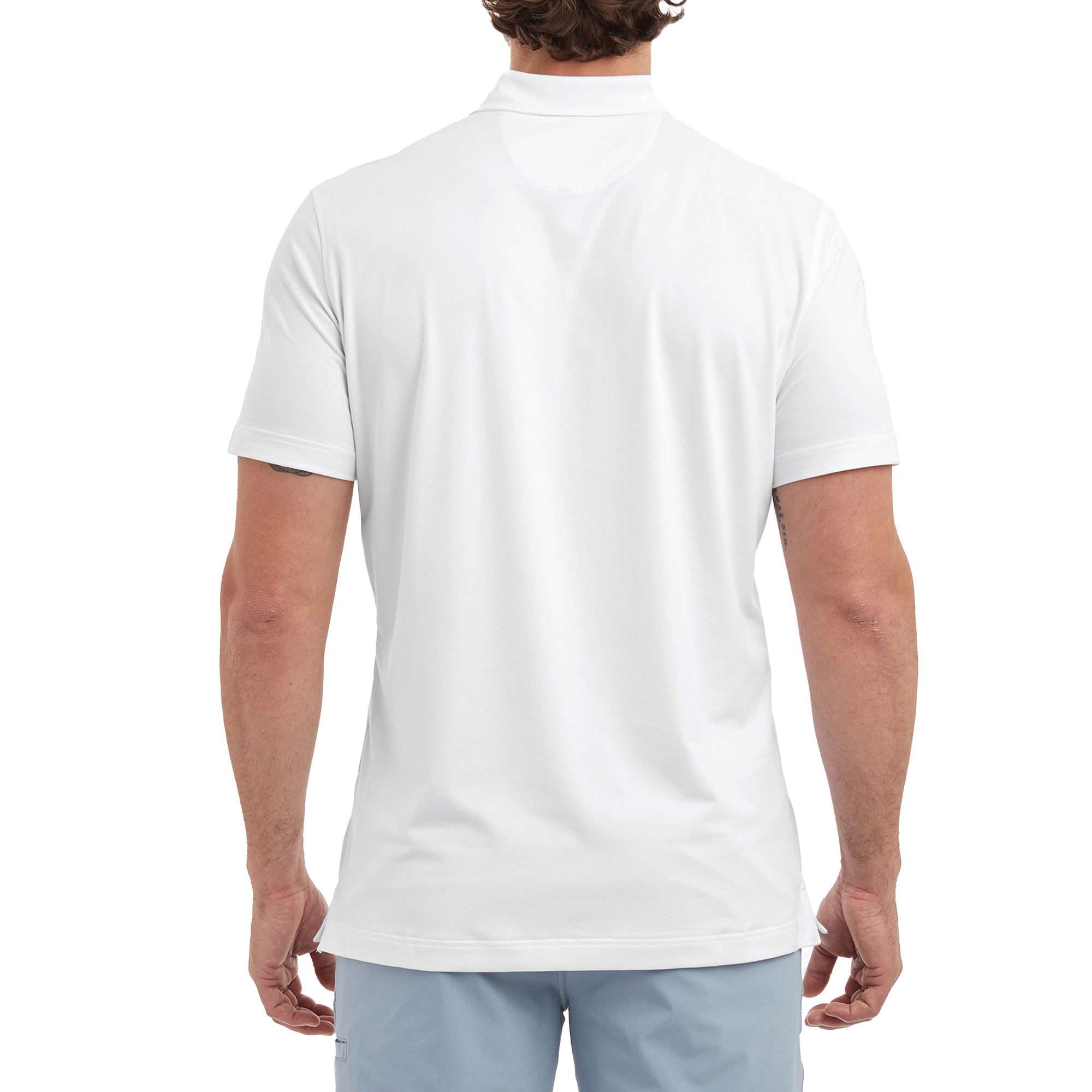 Pelagic Marco Polo Polo Uomo Bianco Manica Corta Elasticizzata