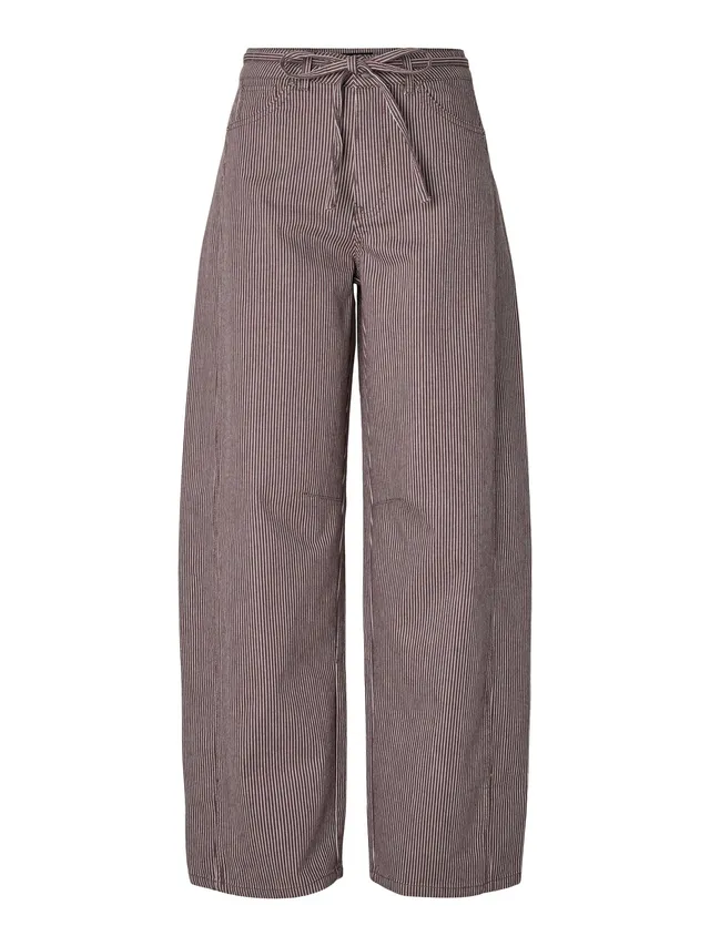 Pieces Pcbillo MW Tie Barrel jeans donna gamba barrel