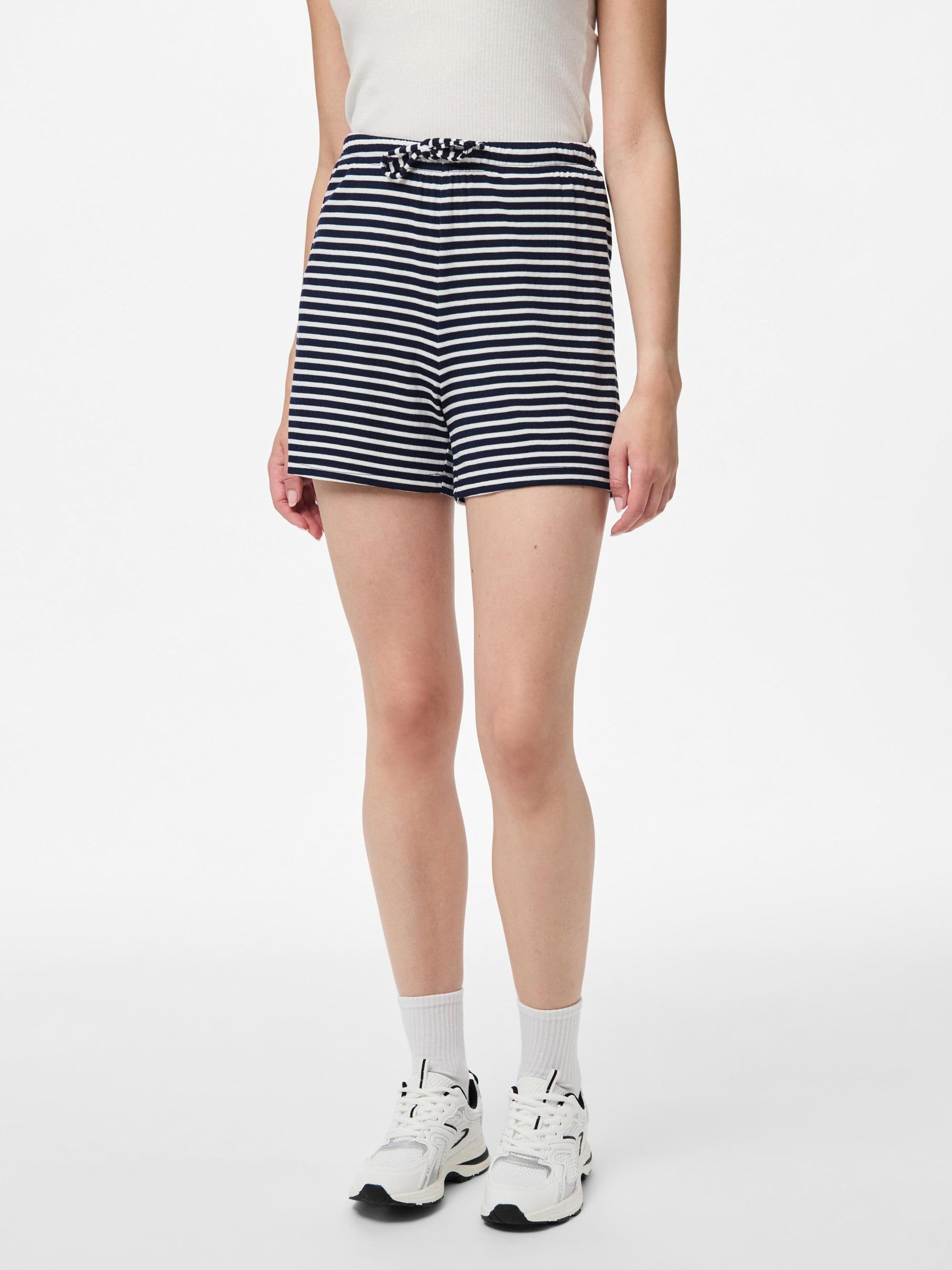 Pieces Pcsoffi Shorts Vita Alta XS Blu Oltremare