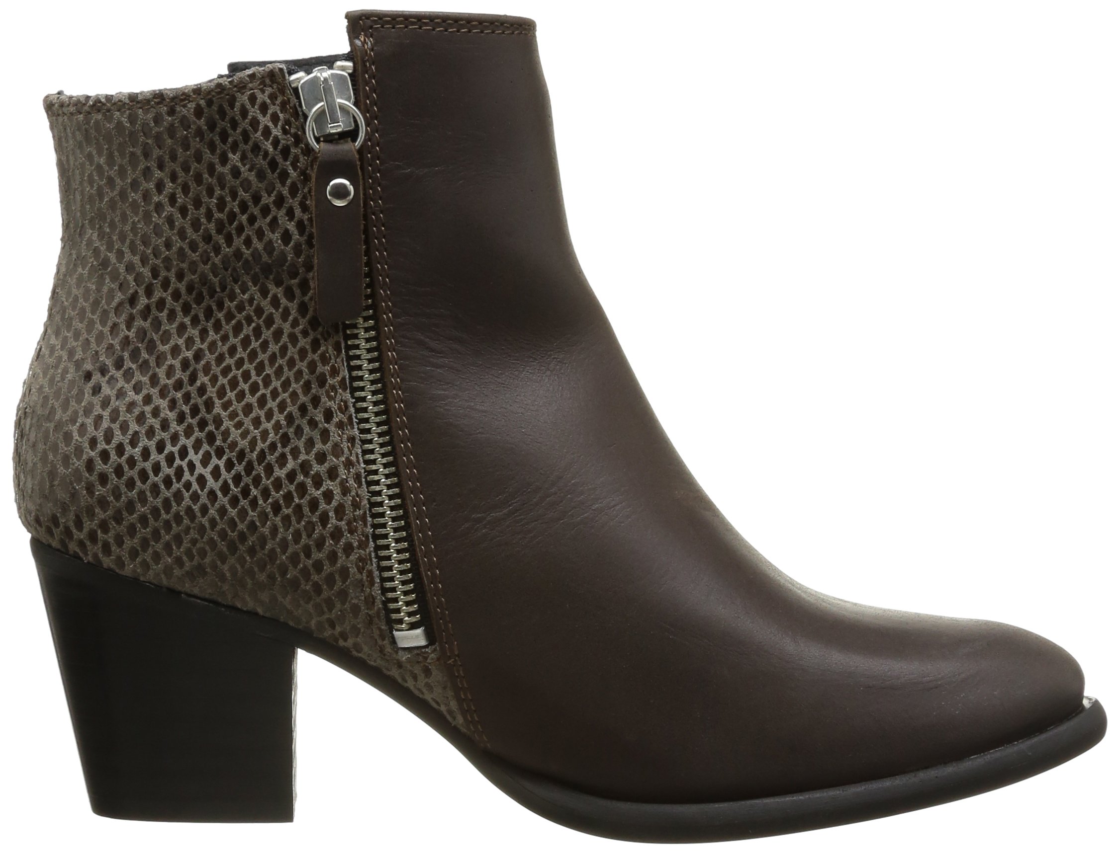 Pieces Ulai Leather Boot stivali donna 36 grigio scuro pelle