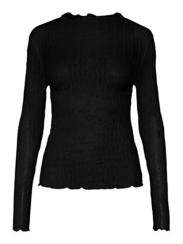Pieces Pcpriya Sandra LS top donna S cotone collo alto