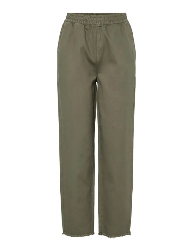 Pieces Pcsally HW pantaloni donna alla caviglia vita alta