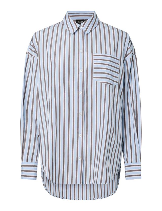 Pieces Pcpalmer LS camicia donna L cotone