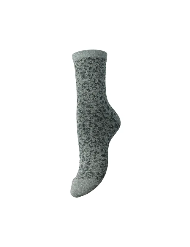 Pieces Pcsebby Glitter Long Aop Socks Noos Bc calze grigie