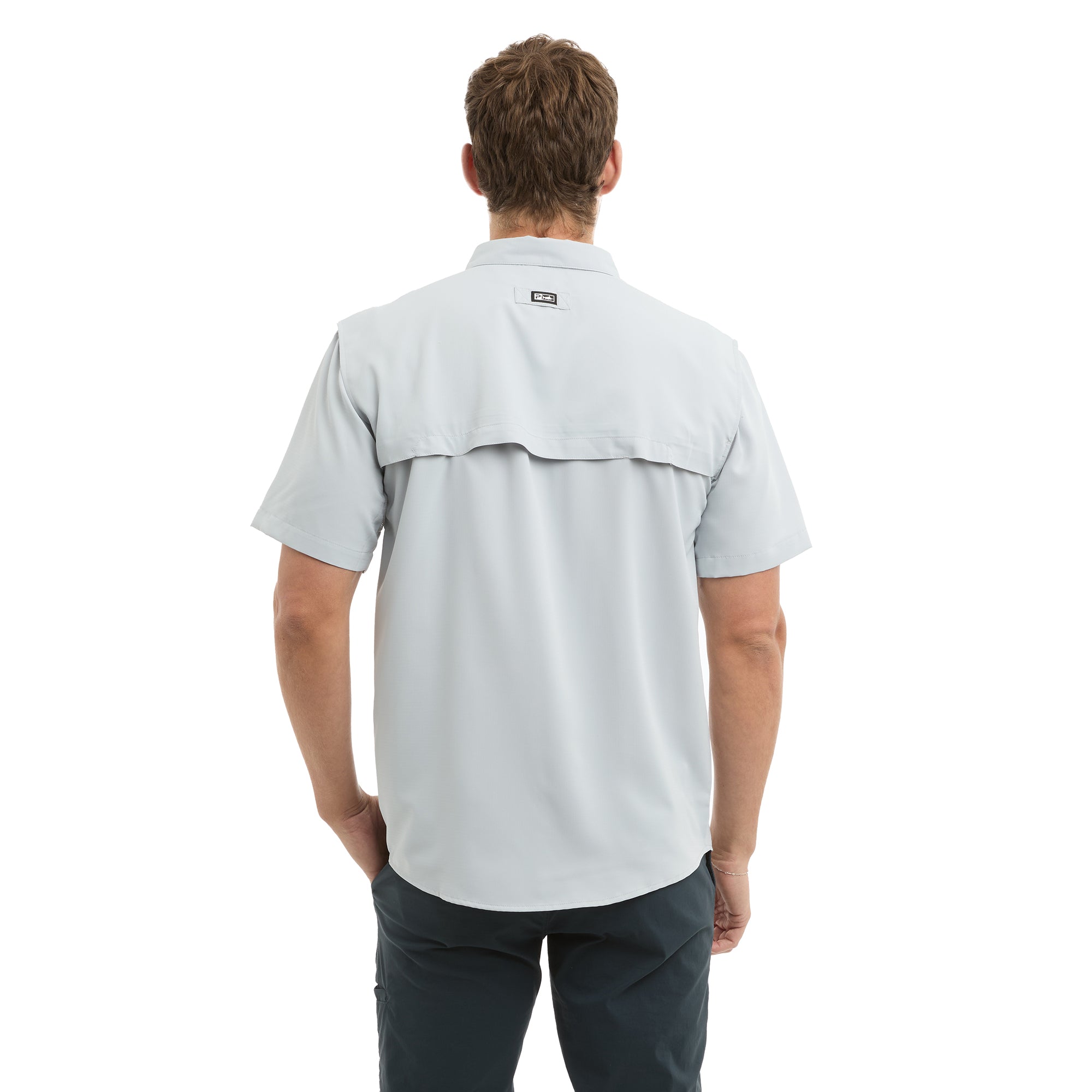 Pelagic Keys camicia uomo manica corta Grigio Chiaro UPF 50+