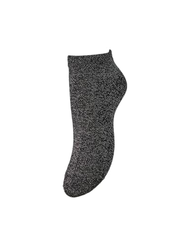 Pieces Pcsebby Glitter Sneaker Sock Bc Noos calzini nero taglia unica