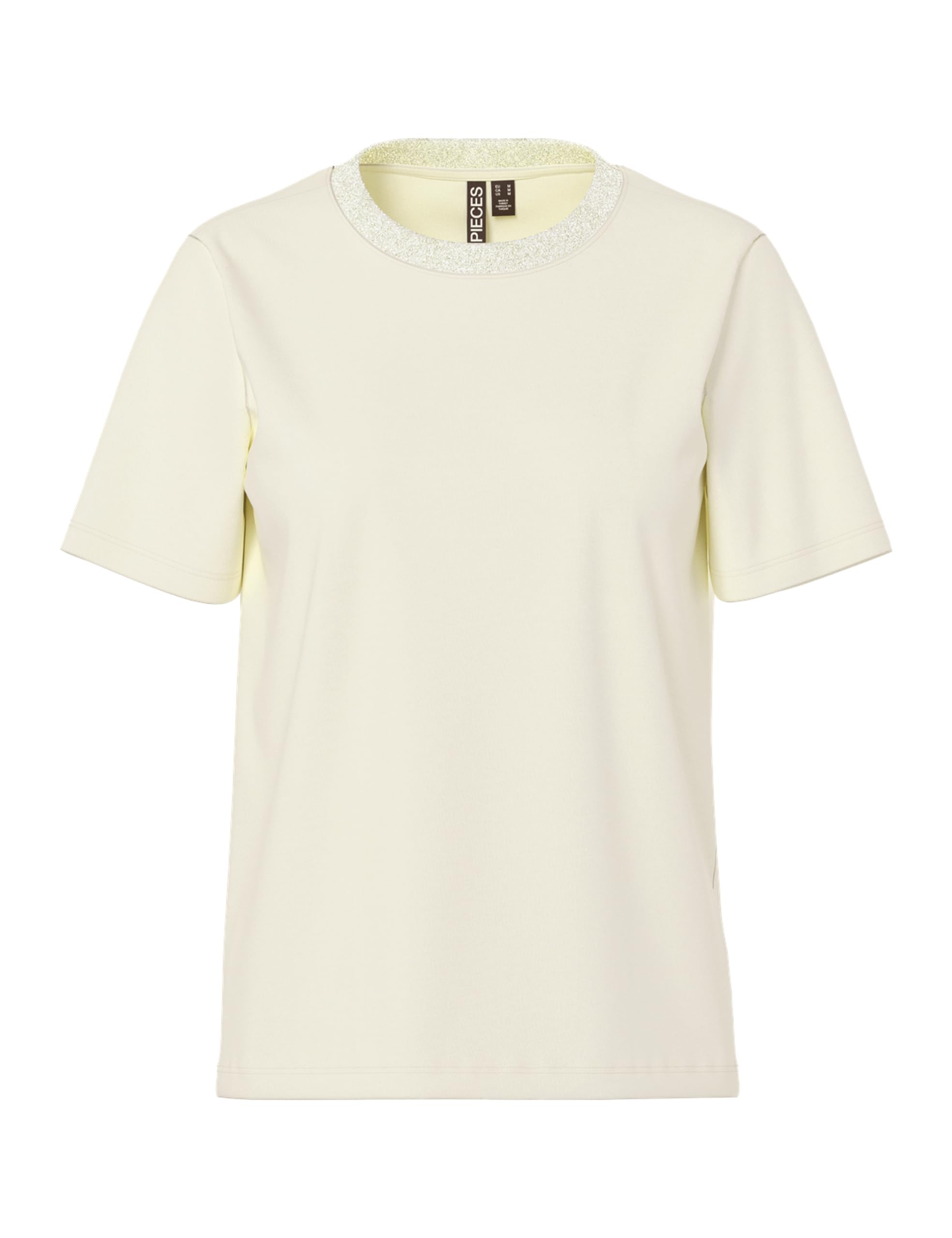 Pieces Pcria SS Lurex Neck Tee Jrs Noos BC t-shirt donna