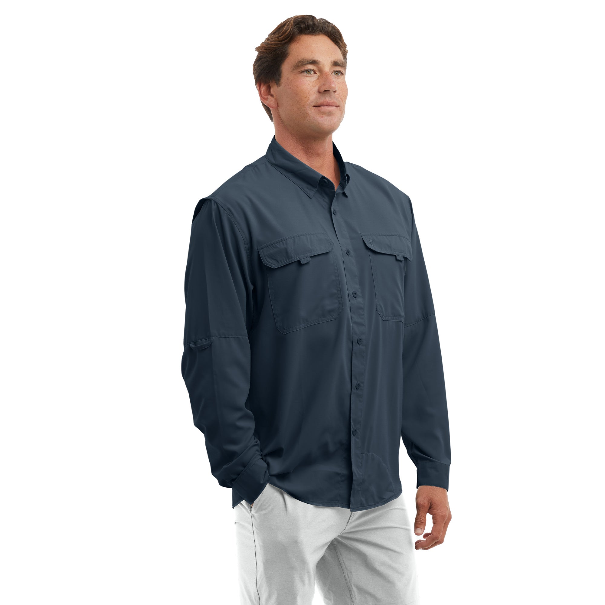 Pelagic Keys LS camicia uomo blu navy UPF 50+