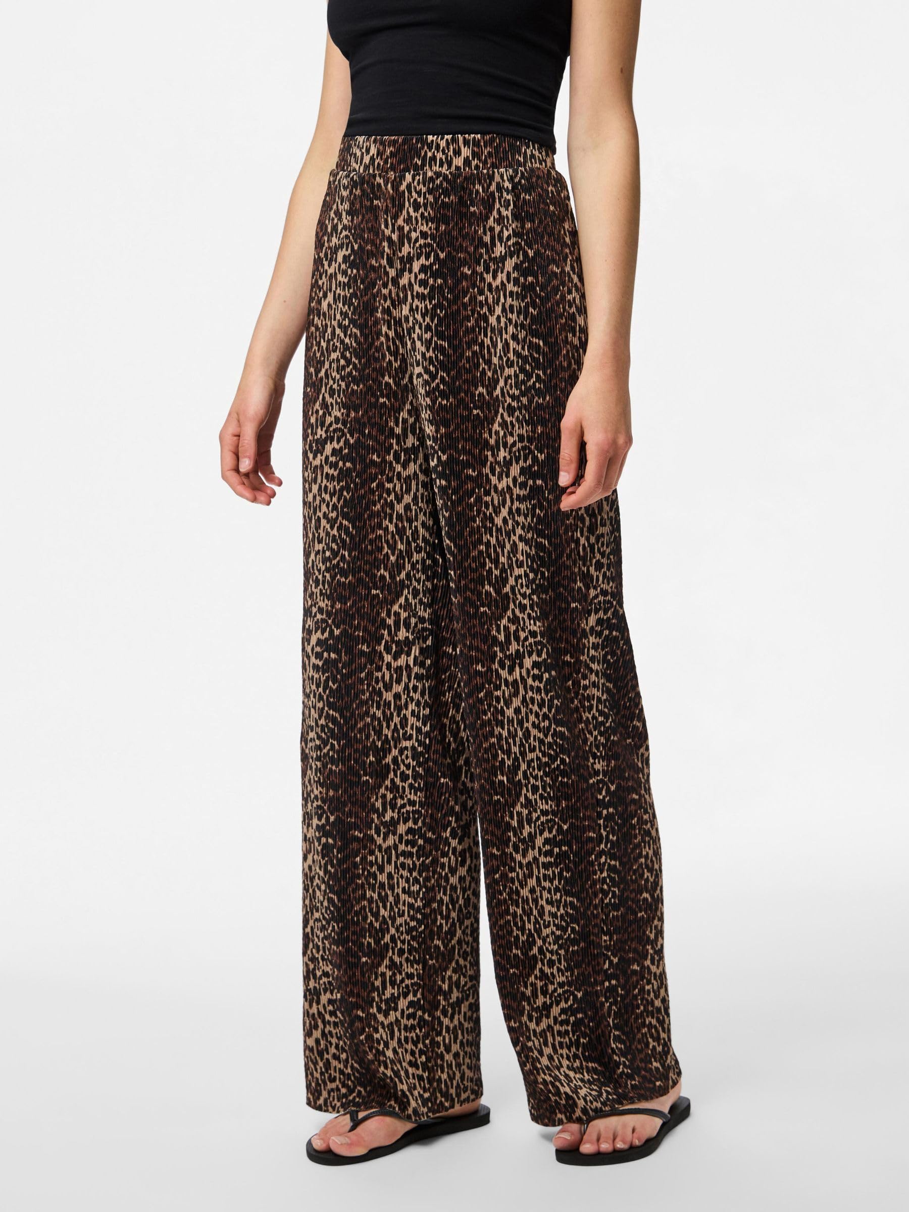 Pieces Pcflora pantaloni larghi donna neri