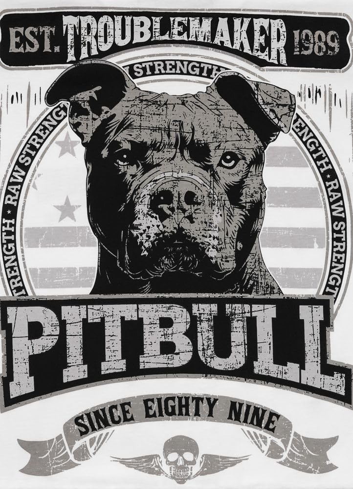 Pitbull Troublemaker maglietta uomo XXL bianca cotone