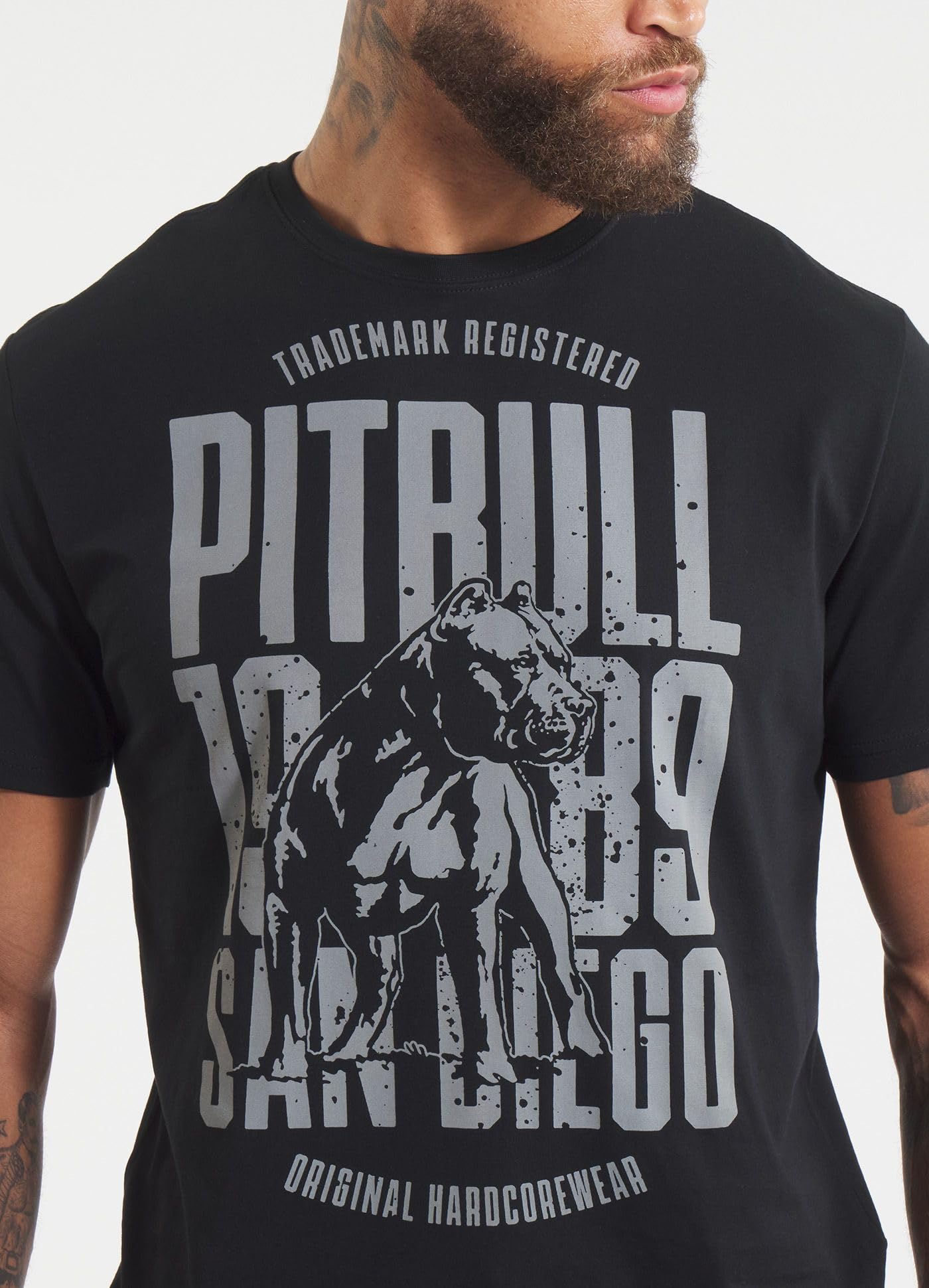Pitbull San Diego Dog t-shirt uomo cotone girocollo