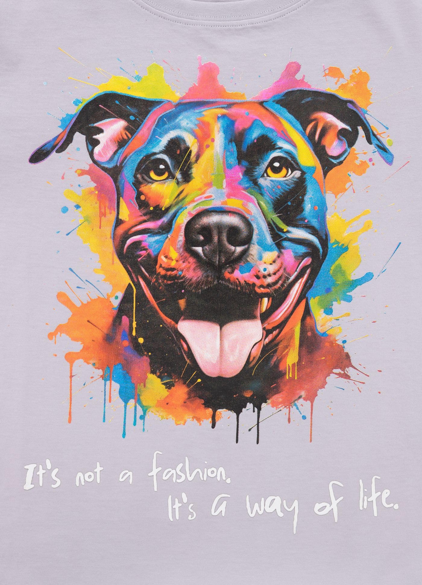 Pitbull West Coast Watercolor t-shirt donna cotone lilla slim