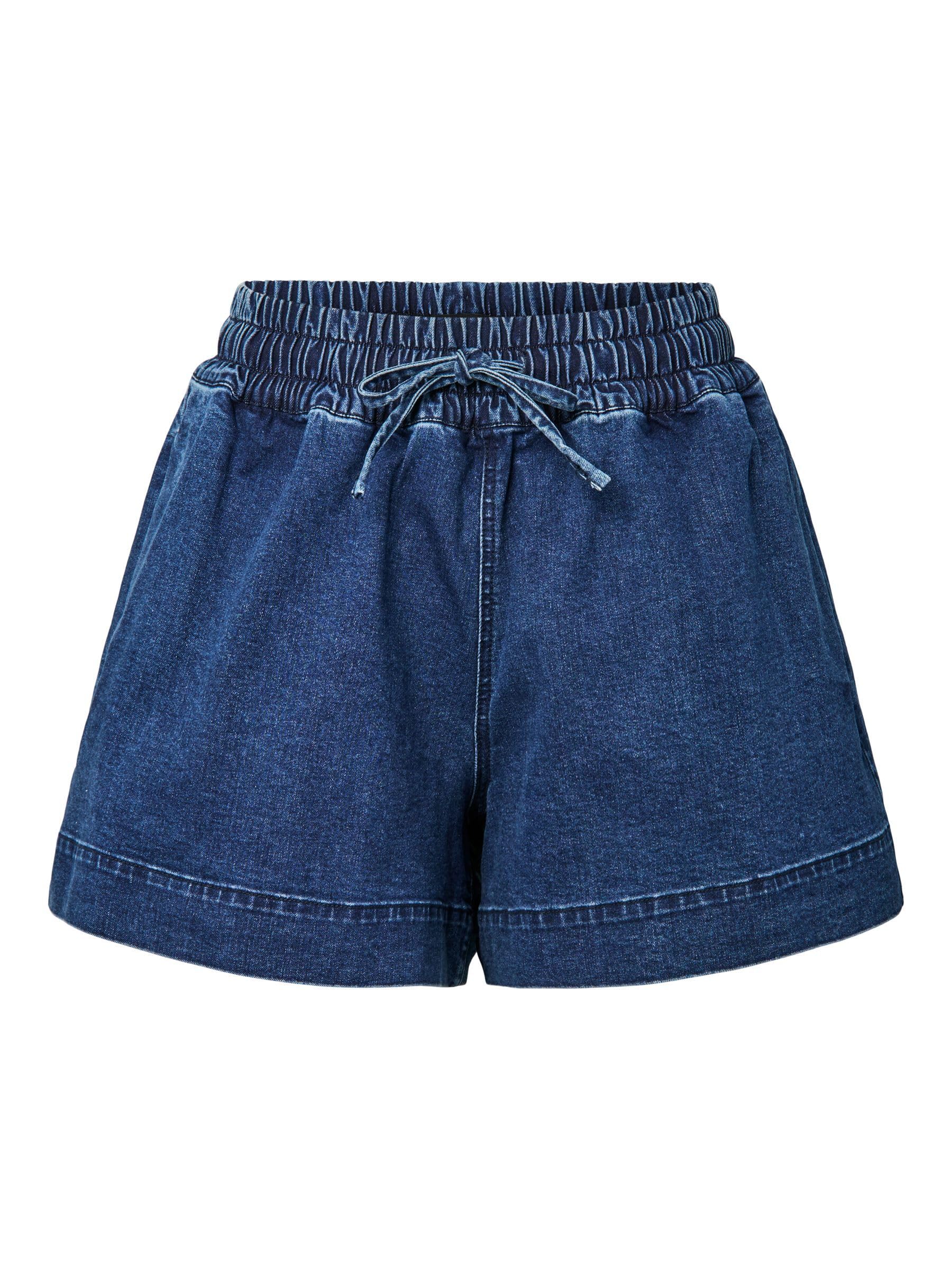 Pieces Pcbillo HW Pull Up pantaloncini jeans donna L blu scuro