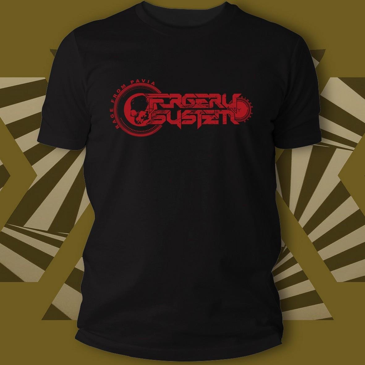 Matrix Music Store Forgery System Red Logo t-shirt cotone organico