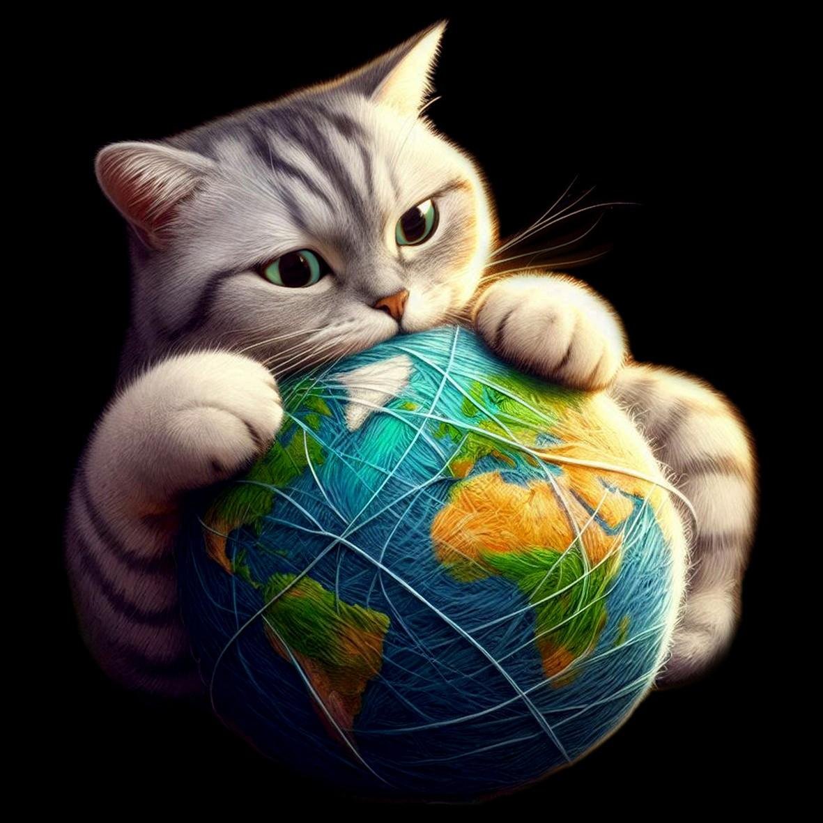 Cats World of Wool maglietta unisex stampa digitale