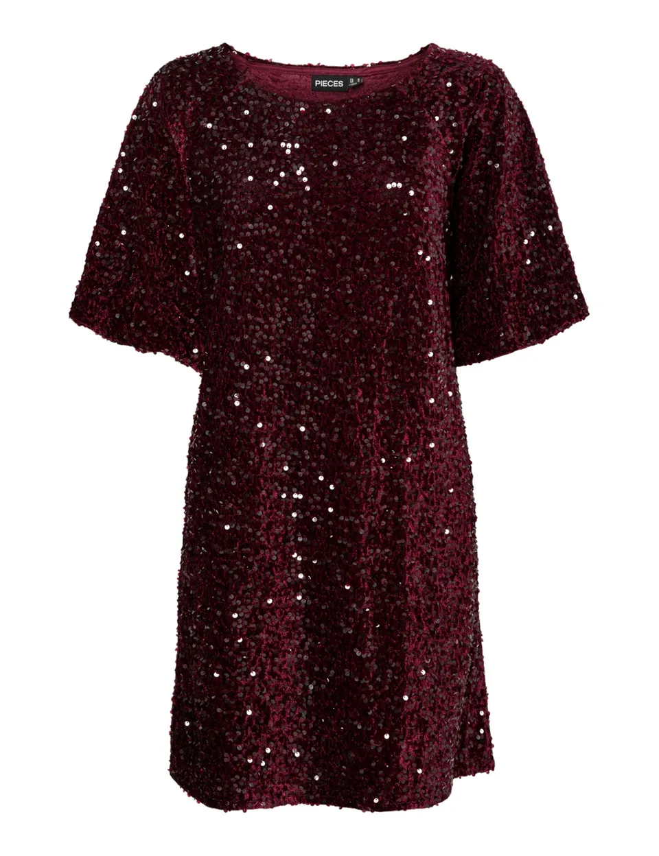 Pieces Pckam SS Puff Sleeves Dress abito donna tawny port M