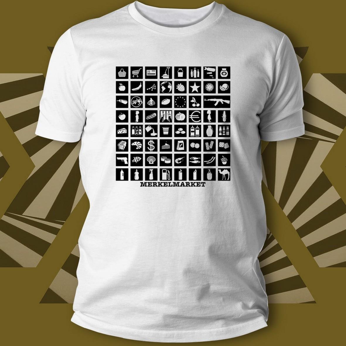 Merkel Market Symbols t-shirt cotone organico