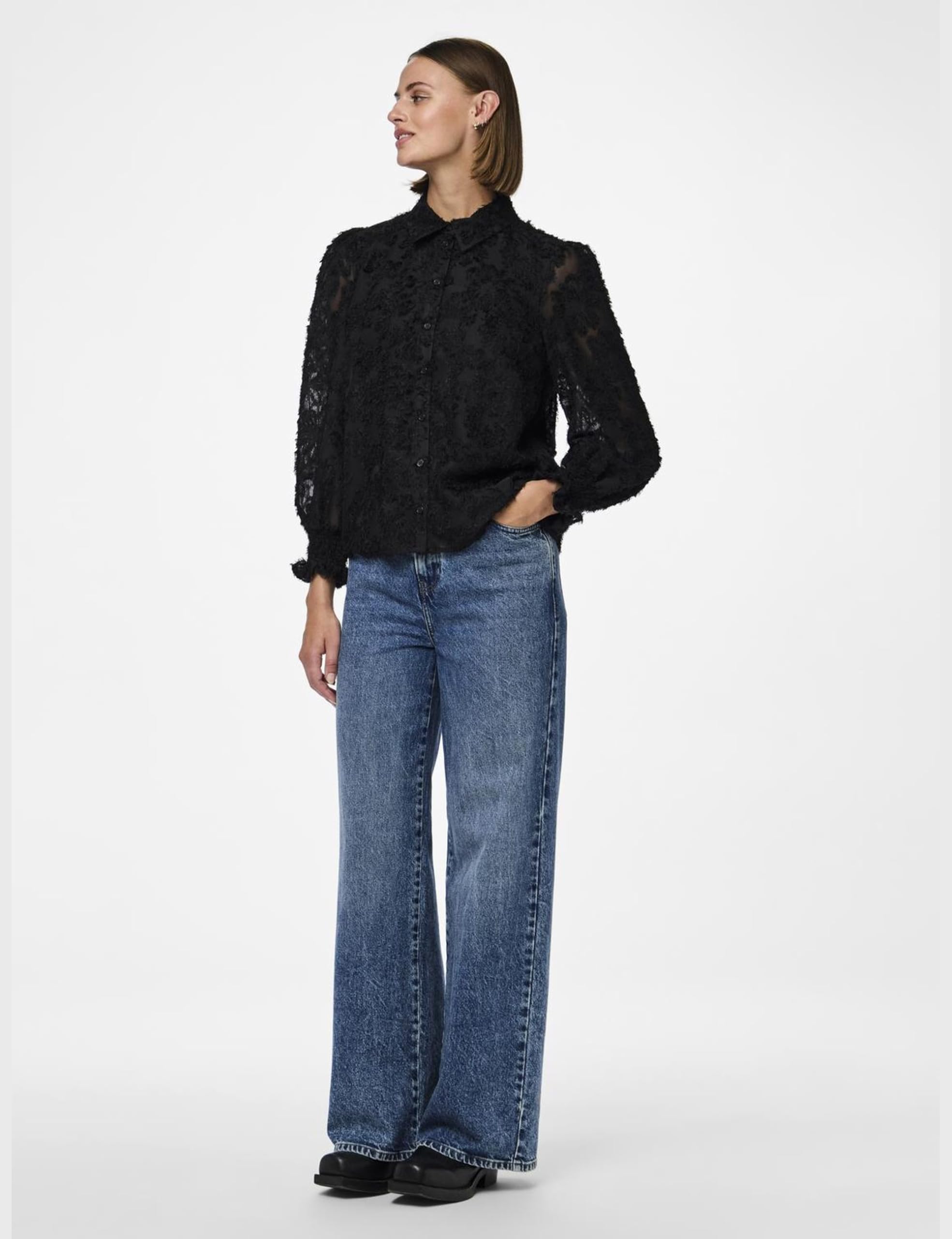 Pieces Pcpina LS Shirt camicia donna maniche lunghe