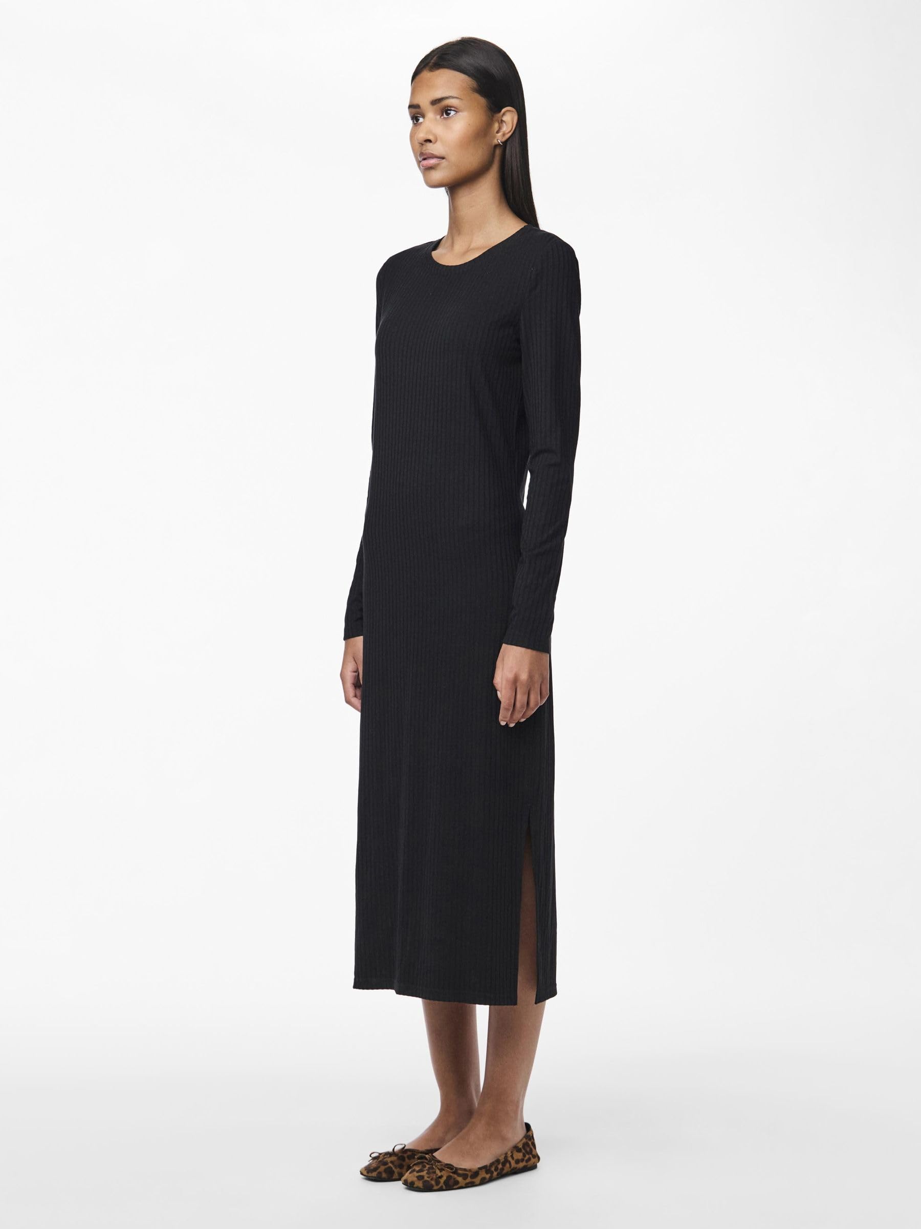 PIECES Kylie PCKYLIE abito midi donna maniche lunghe
